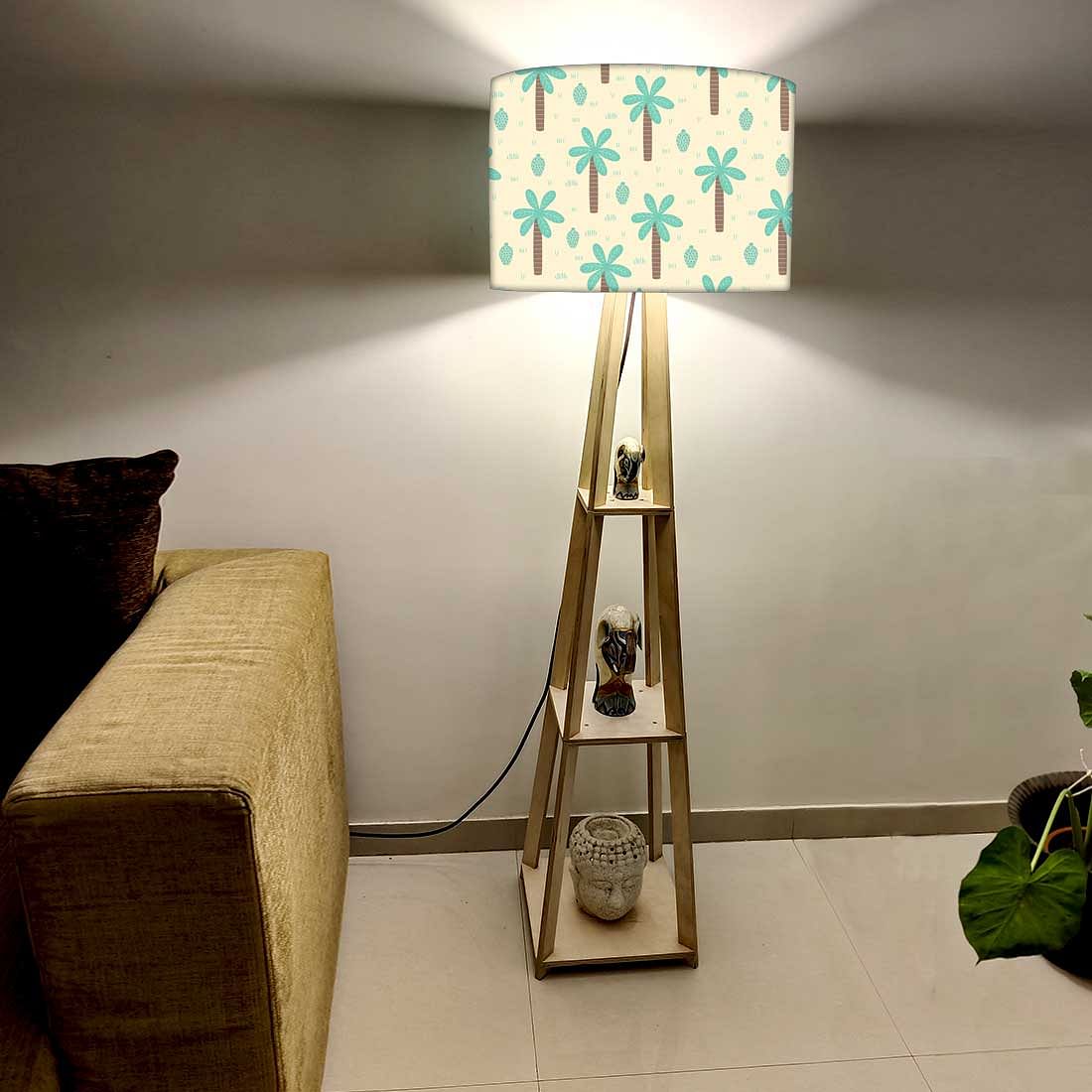 Wooden Tripod Floor Lamp - Coconut Tree - Image 2
