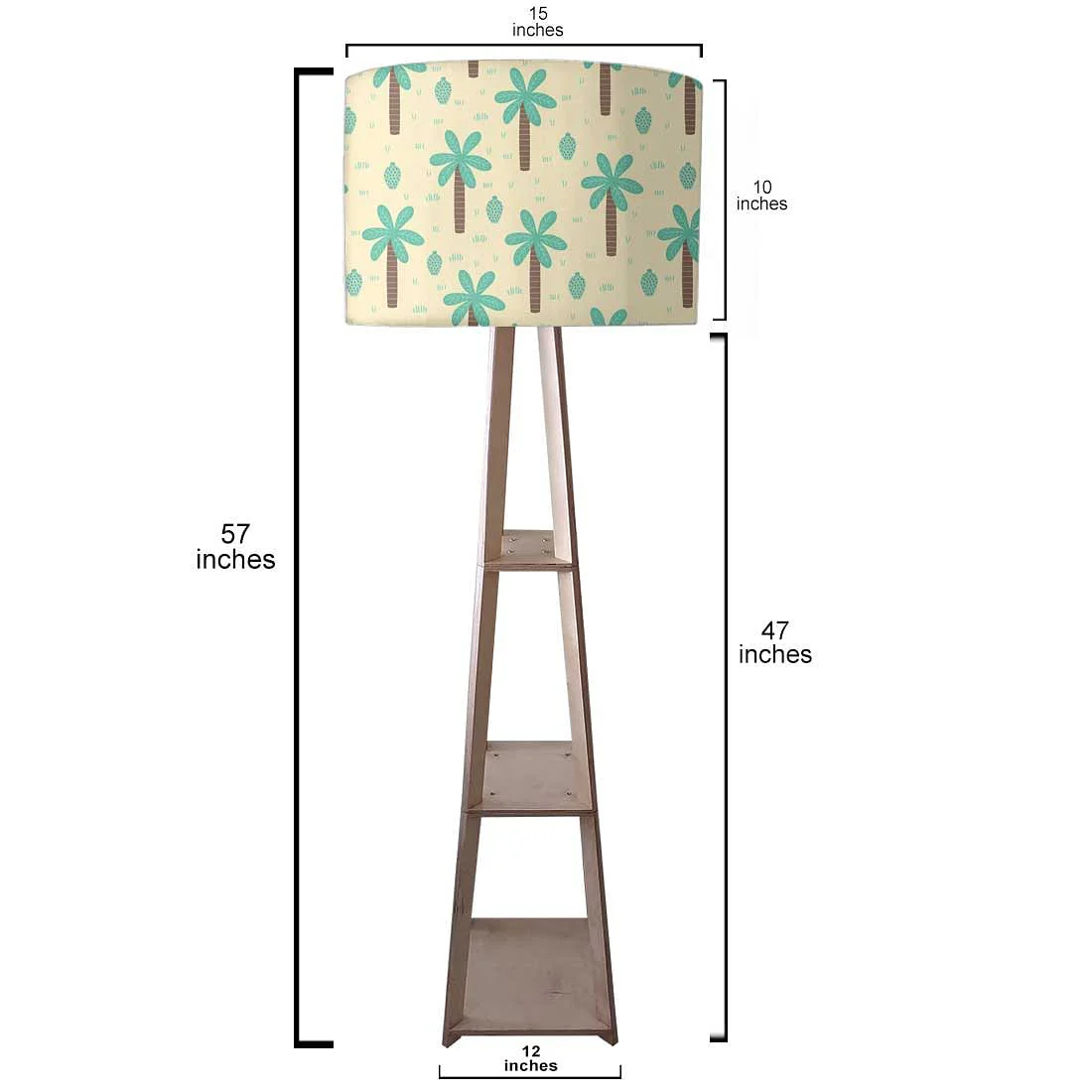 Wooden Tripod Floor Lamp - Coconut Tree - Image 3