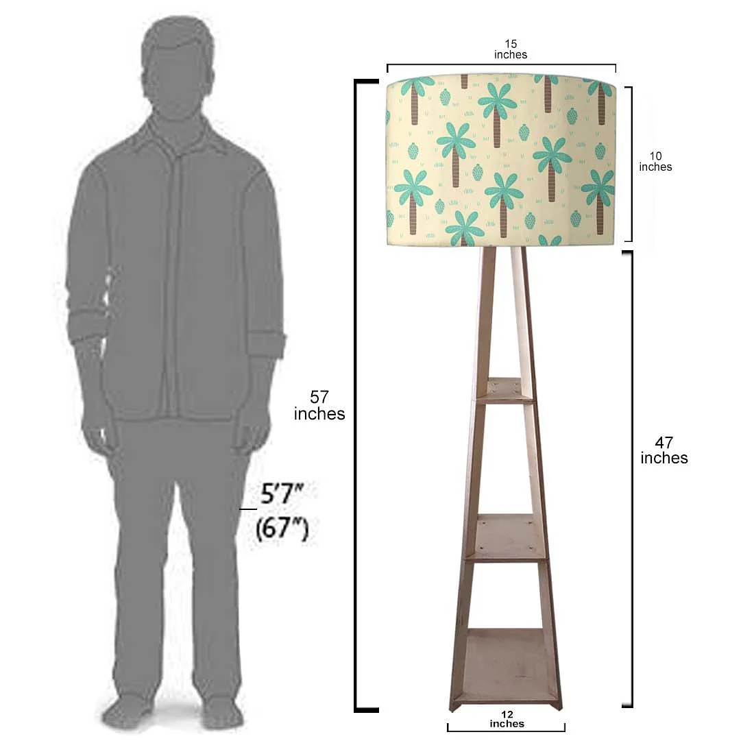 Wooden Tripod Floor Lamp - Coconut Tree - Image 7