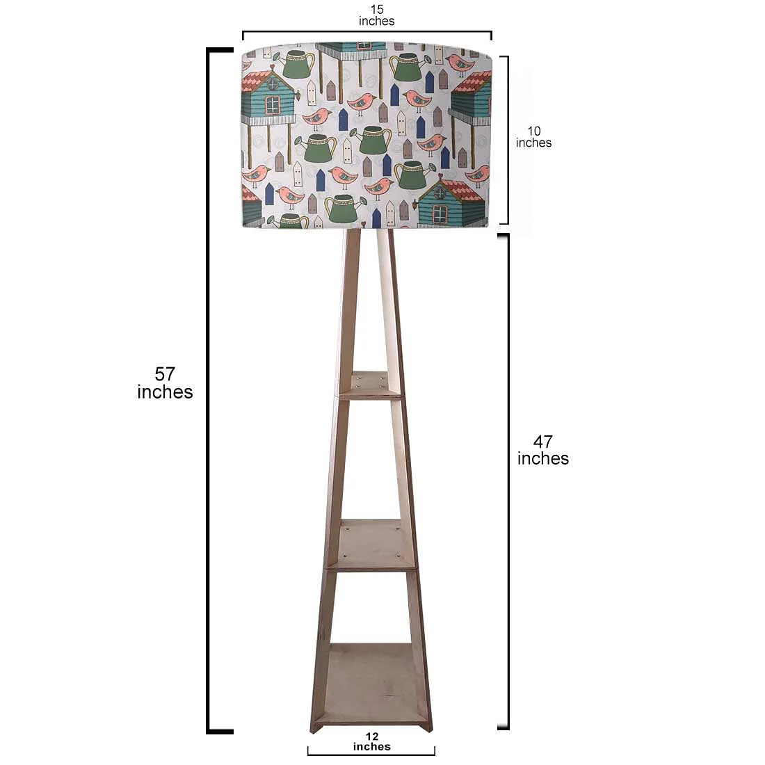 Tall Wooden Standing Lamps - Birds & Their Home - Image 3