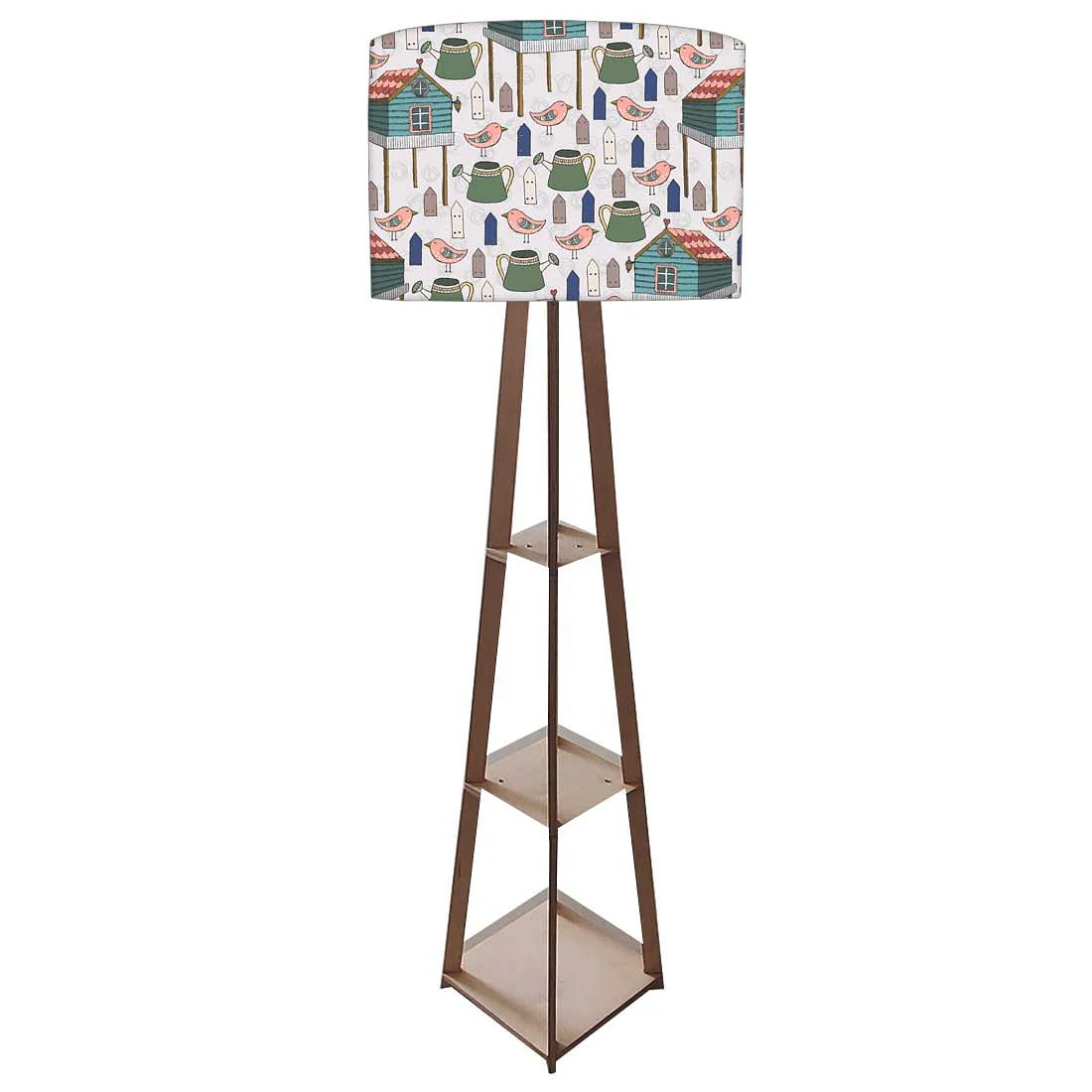 Tall Wooden Standing Lamps - Birds & Their Home - Image 4