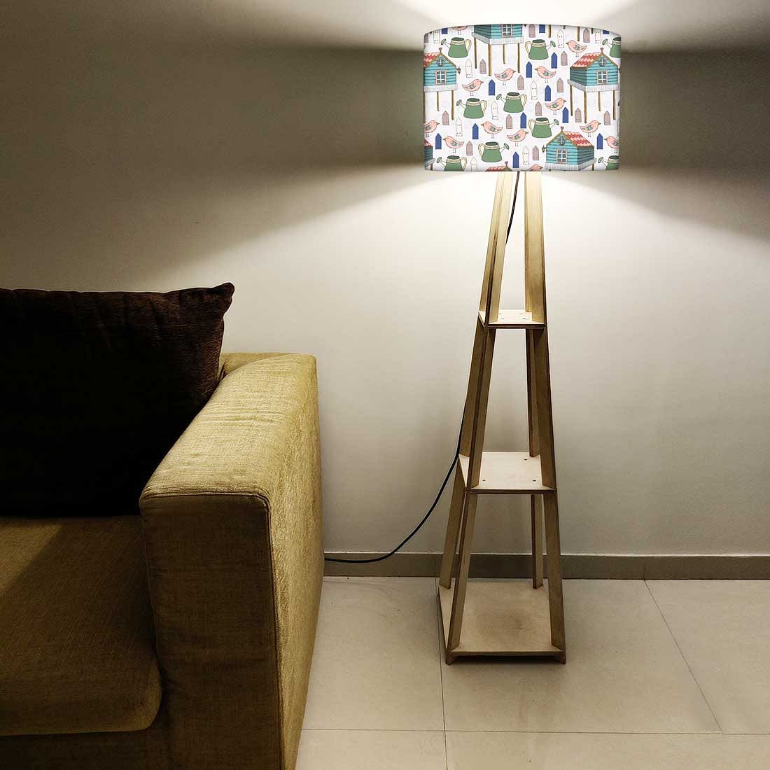 Tall Wooden Standing Lamps - Birds & Their Home - Image 5
