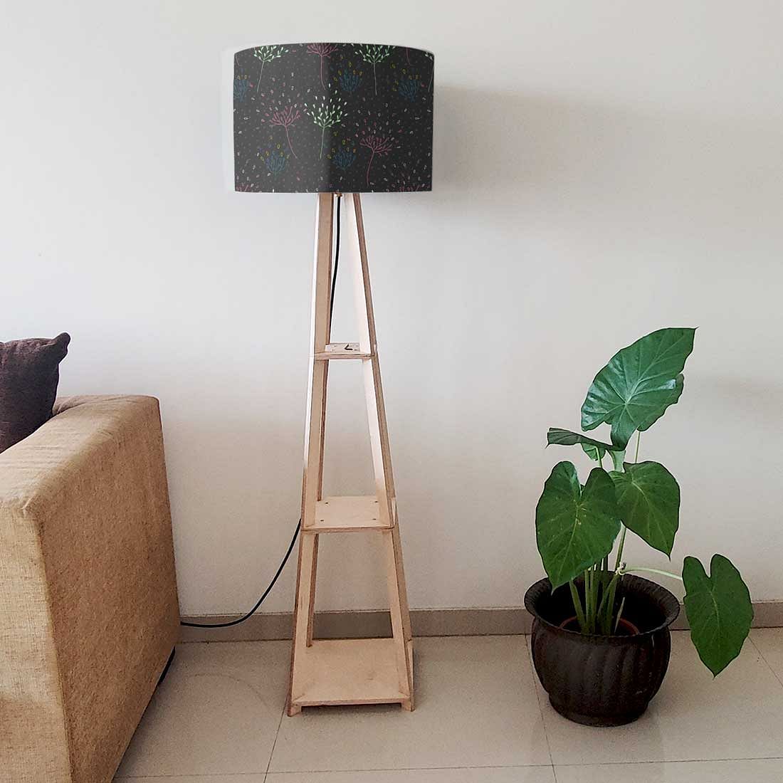 Floor Lamps for Living Room - Leaves On Black - Image 6