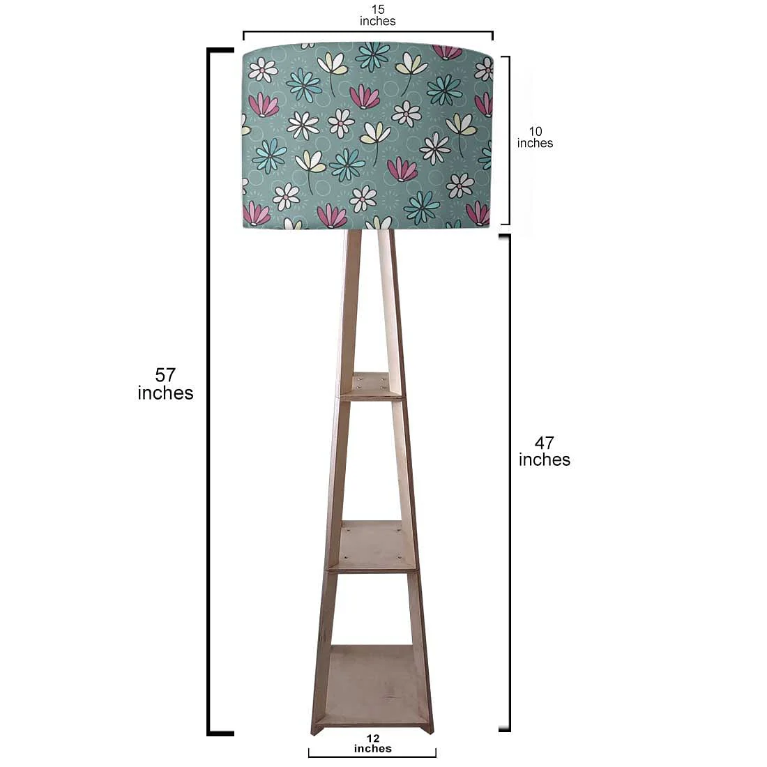 Floor Lamp with Shelves - Sweet Flowers - Image 3