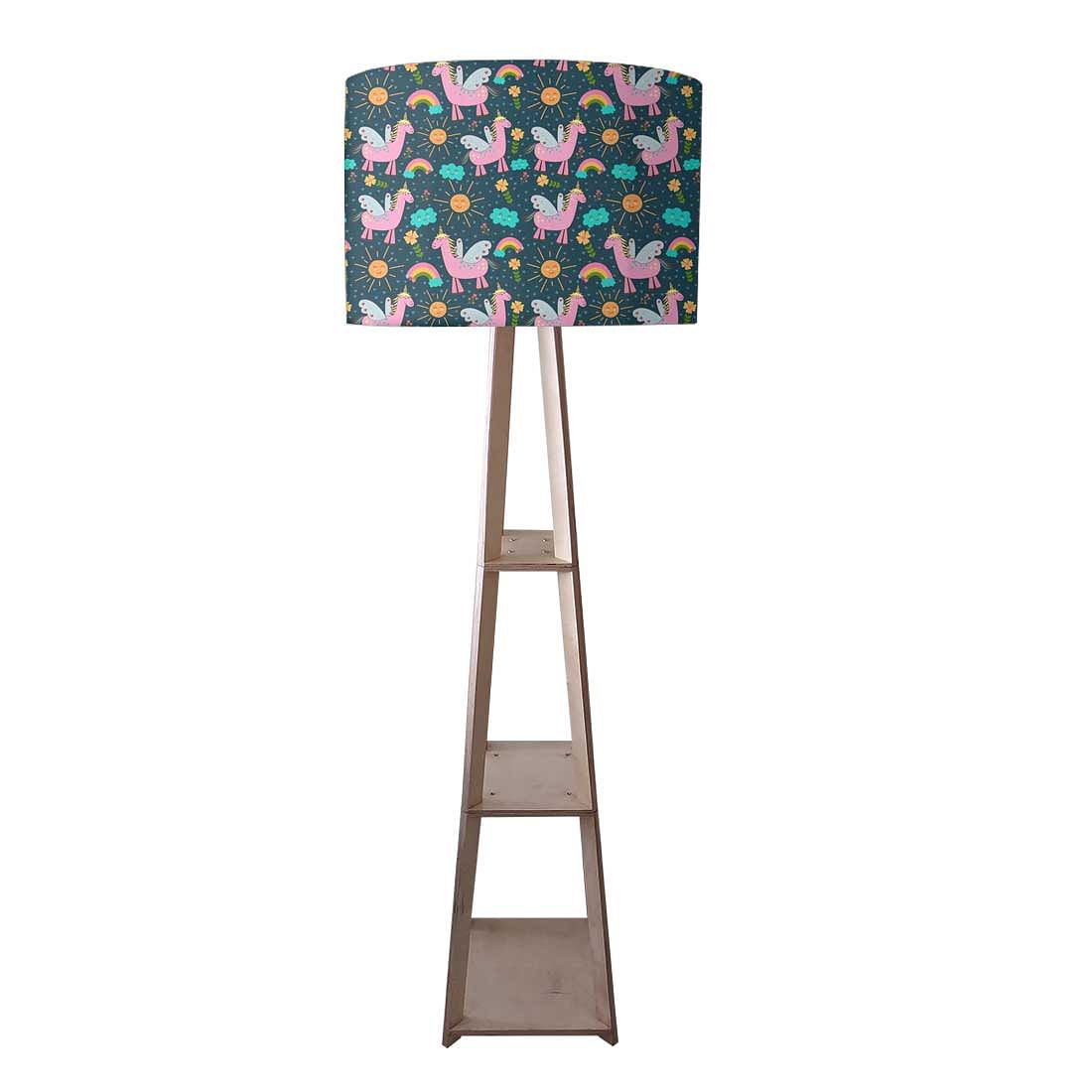 Large Wooden Floor Lamp - Cute Unicorn