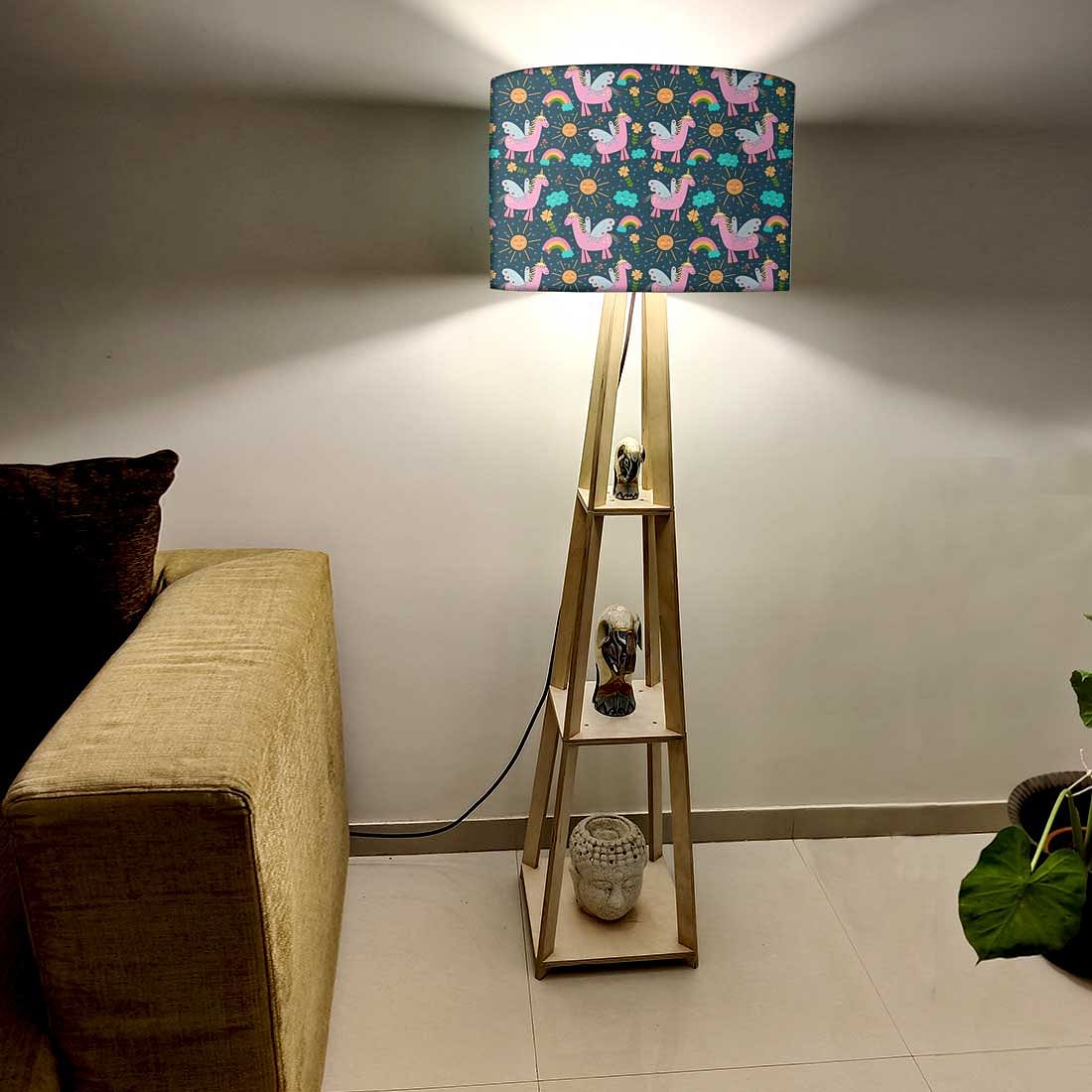 Large Wooden Floor Lamp - Cute Unicorn - Image 2