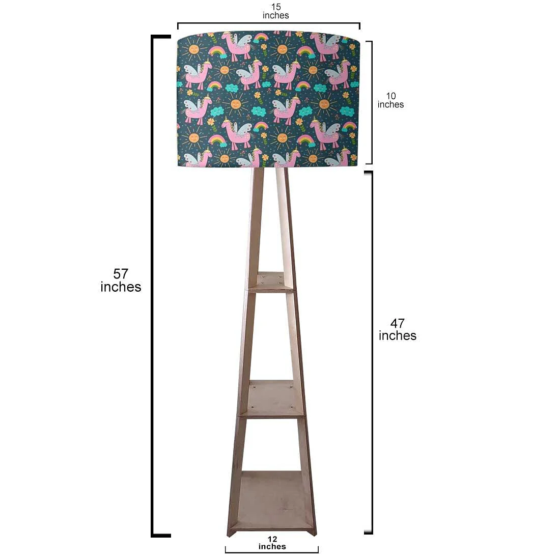 Large Wooden Floor Lamp - Cute Unicorn - Image 3