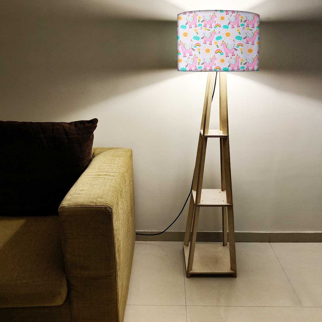 Small Wooden Floor Lamp - Pink Unicorn and Rainbow - Image 5