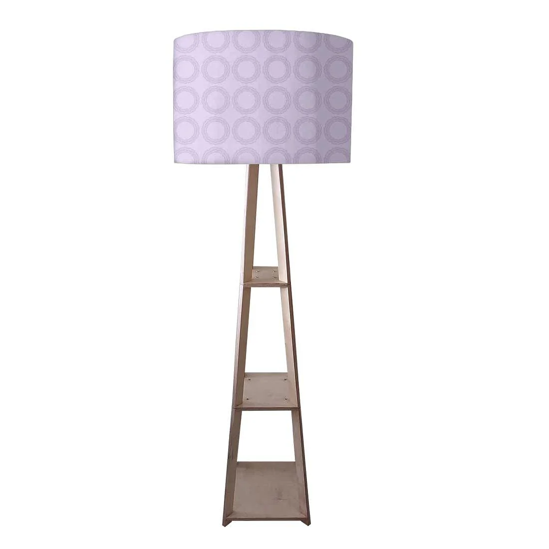 Wooden Floor Lamp - Purple Pattern Circle