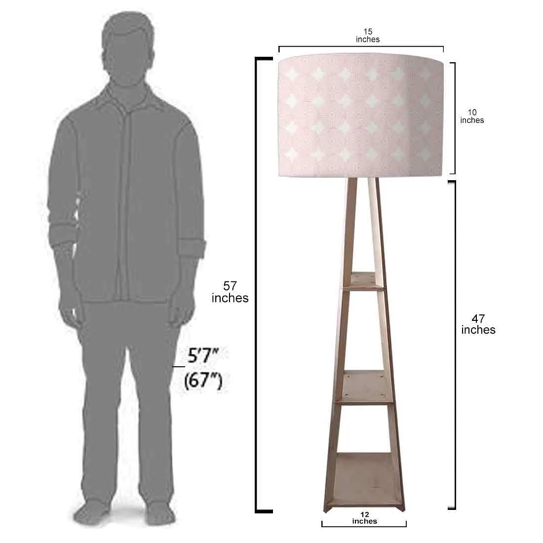 Pink Wooden Floor Lamps Online for Bedroom - Image 7