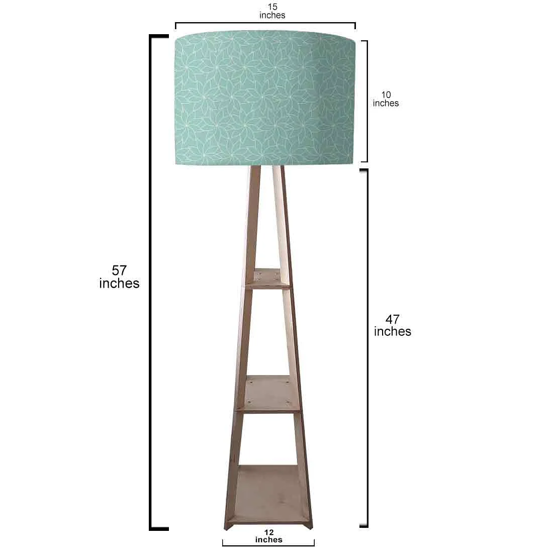 Small Wooden Floor Lamp - Flower Pattern Design - Image 3