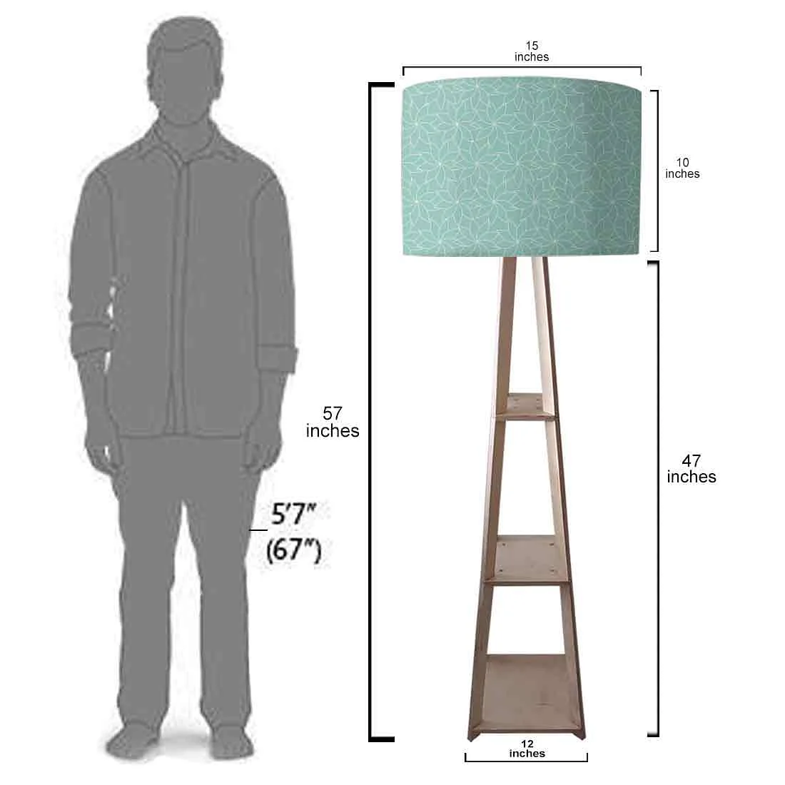 Small Wooden Floor Lamp - Flower Pattern Design - Image 7