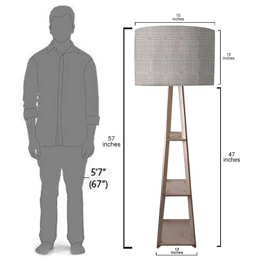 Floor Lamps For Living Room  -   Brown Line Pattern - Image 6