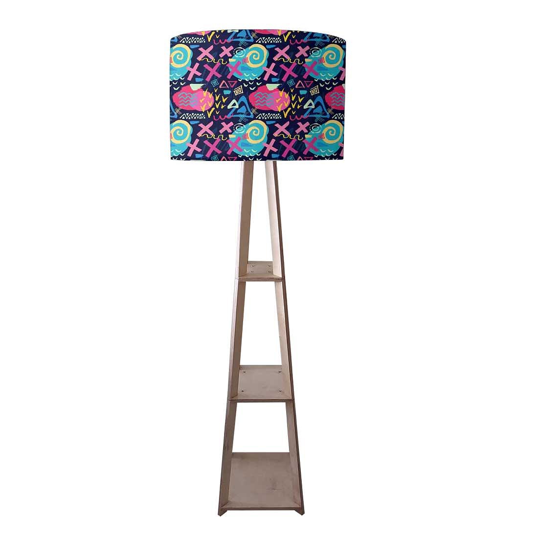 Floor Lamps For Bedroom - Pink Blue Mathematical Design