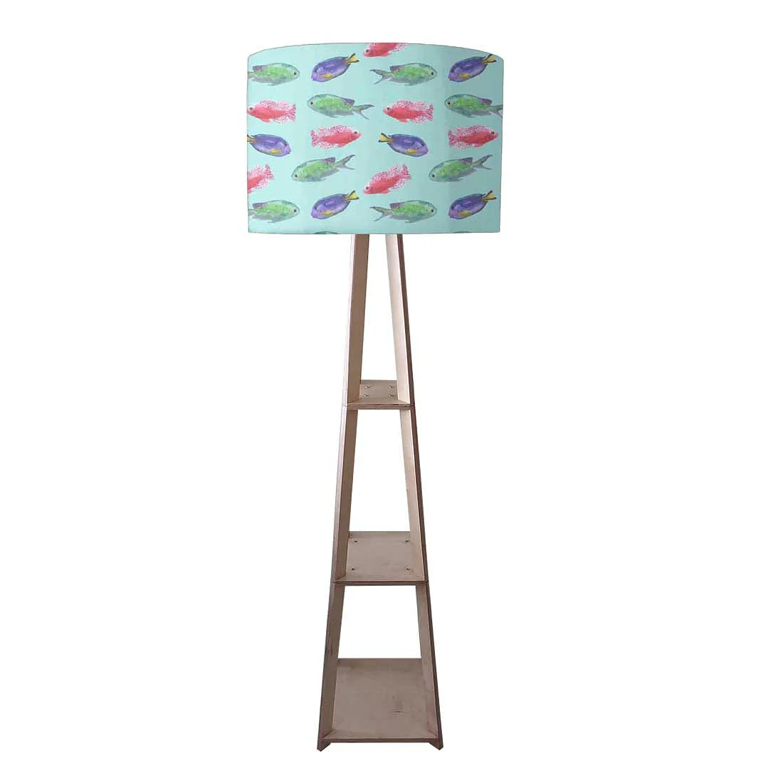 Tall Wooden Standing Lamps - Sweet Fishes