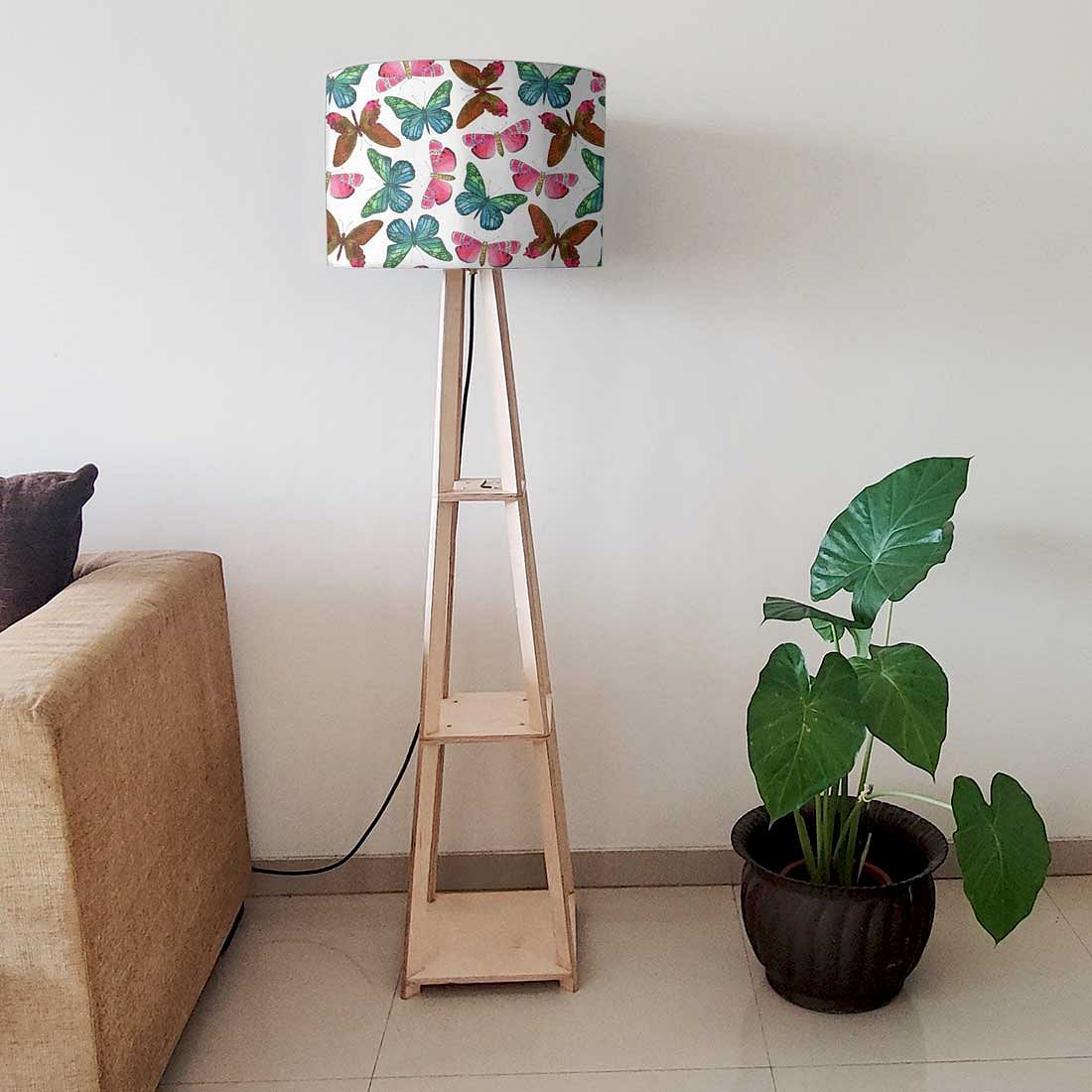 Butterfly End Table Floor Lamp for Living Room