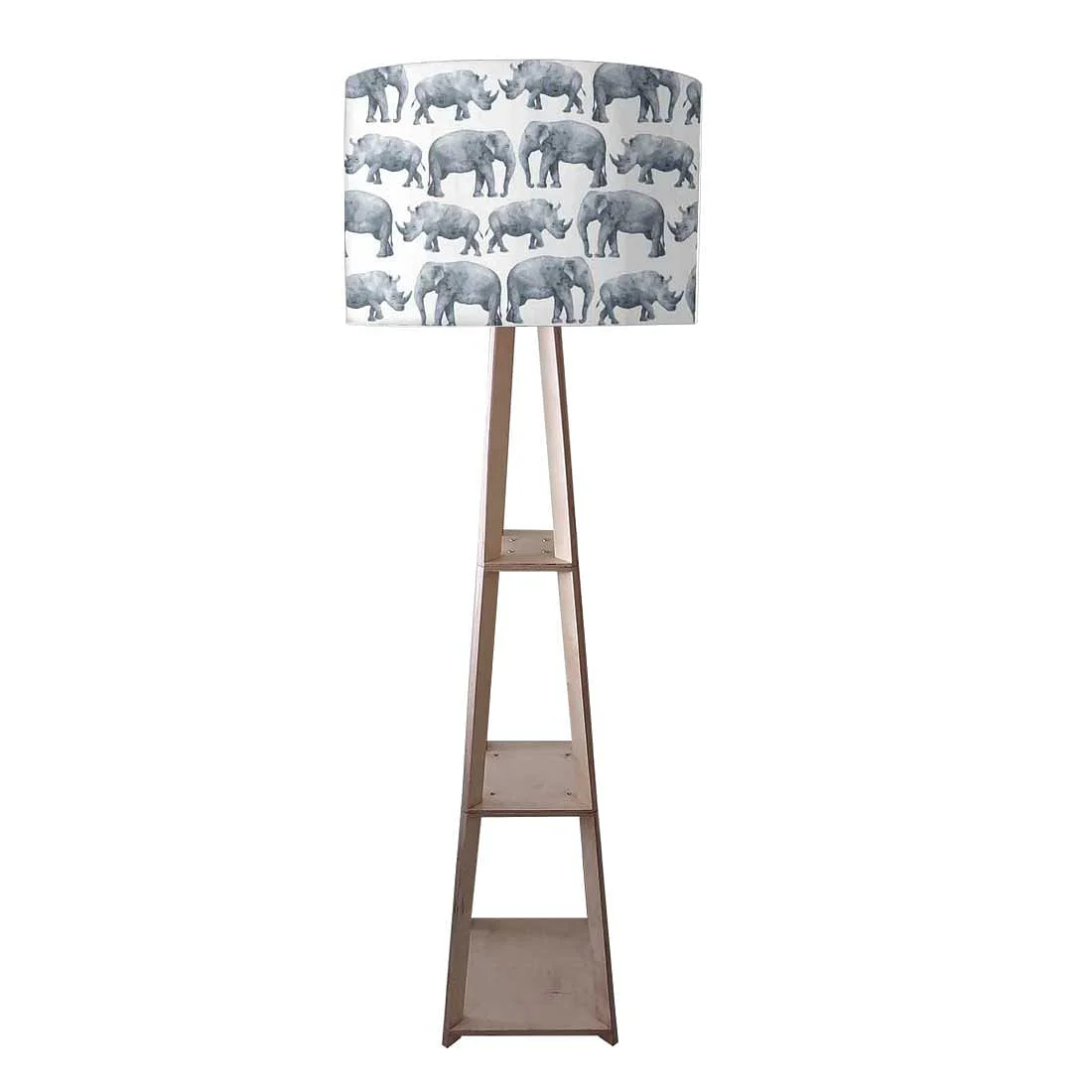Wooden Shelf Tall Lamps for Living Room - Elephants - Image 3