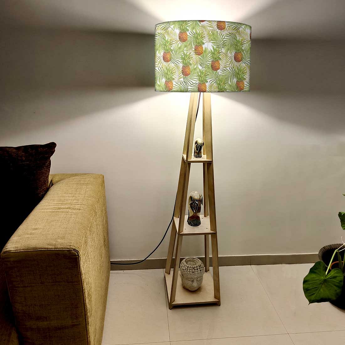 Wooden Tripod Table Lamp for Bedroom - Pineapples - Image 4