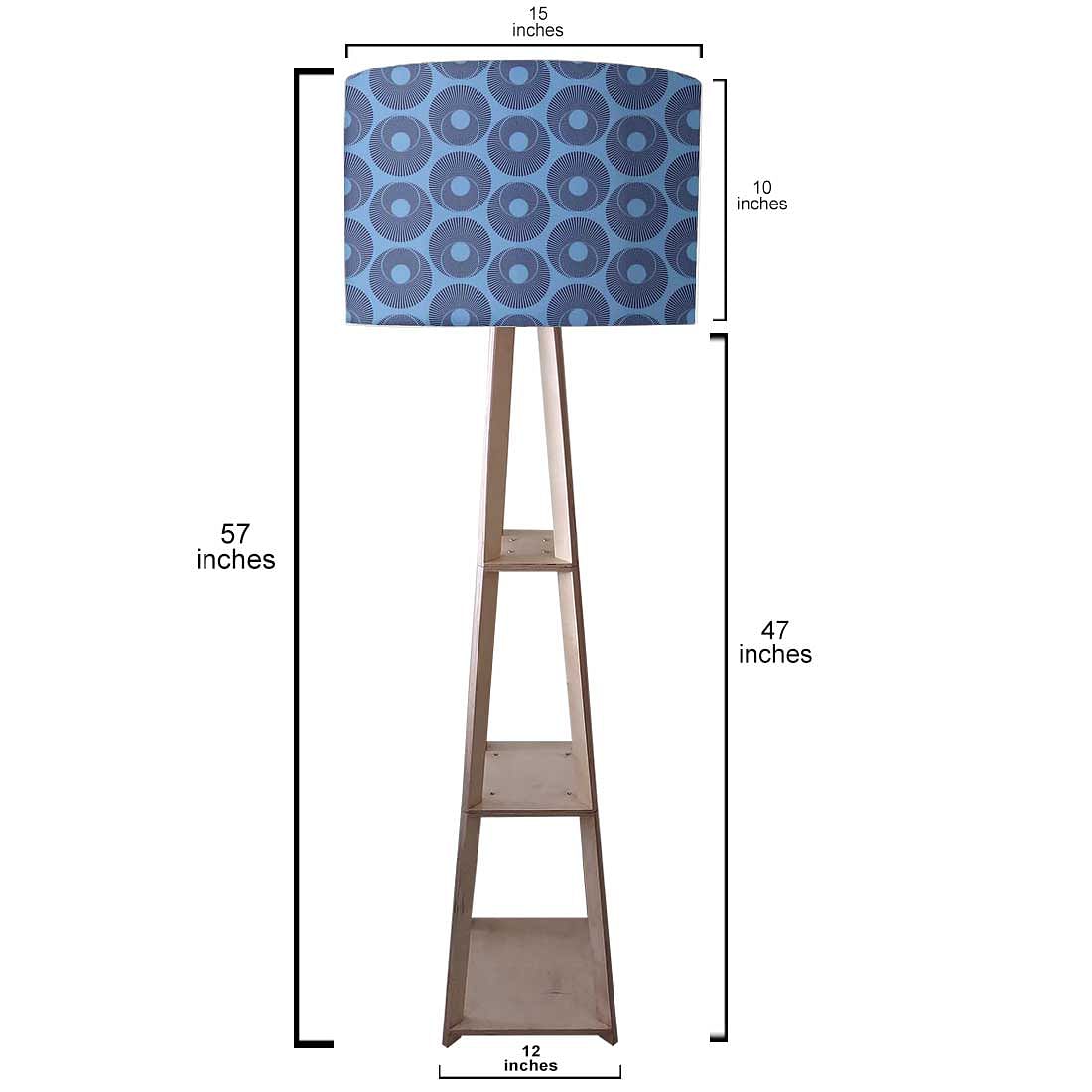 Modern Floor Lamps  -   Blue Retro Pattern - Image 3