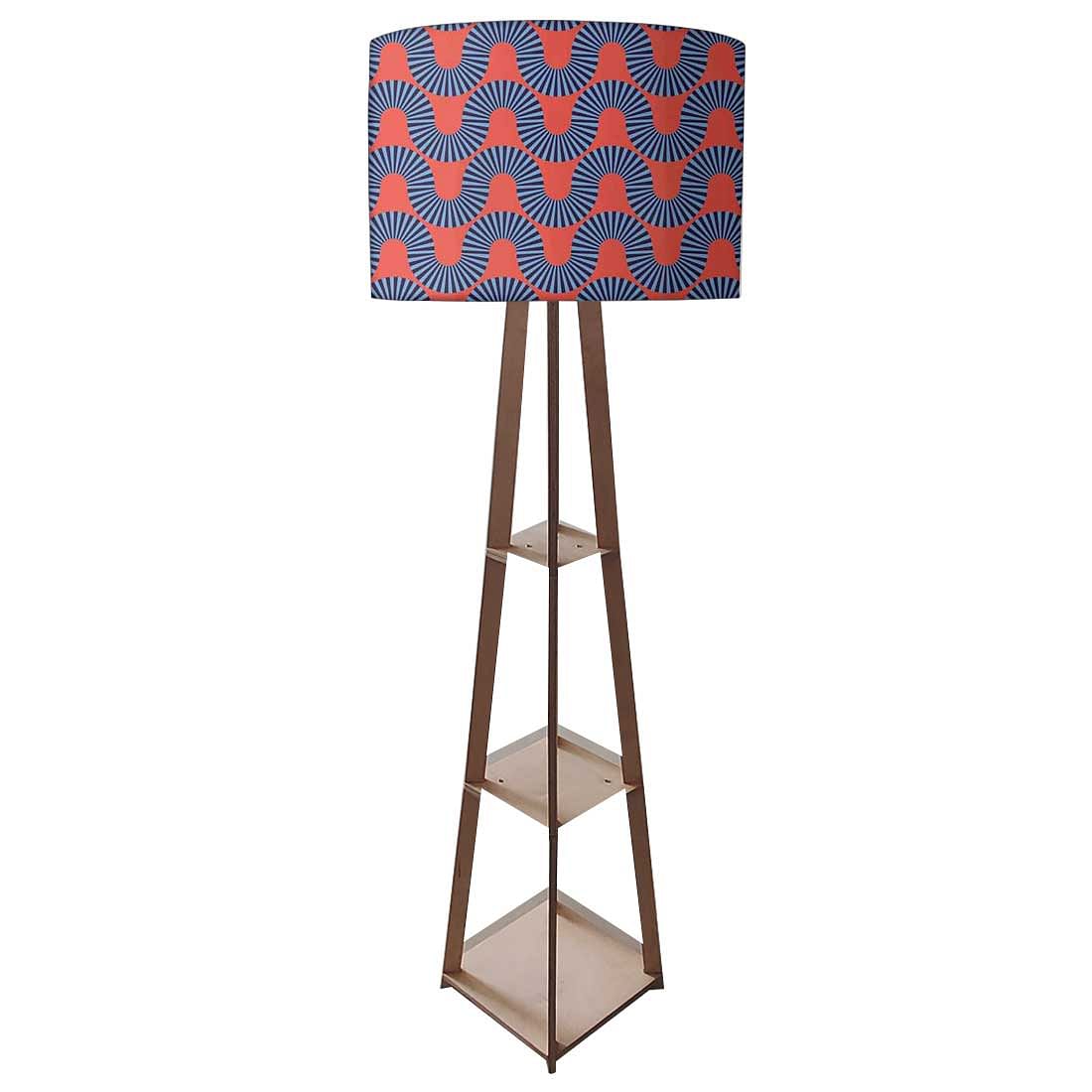 Standing Wooden Tripod Light - Orange Retro Pattern - Image 4
