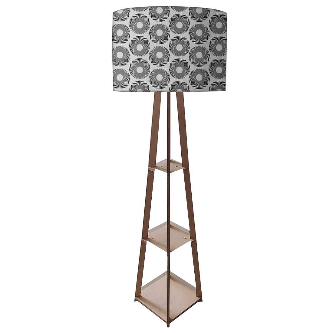 Tall Wooden Standing Lamps - Grey Retro Art - Image 4