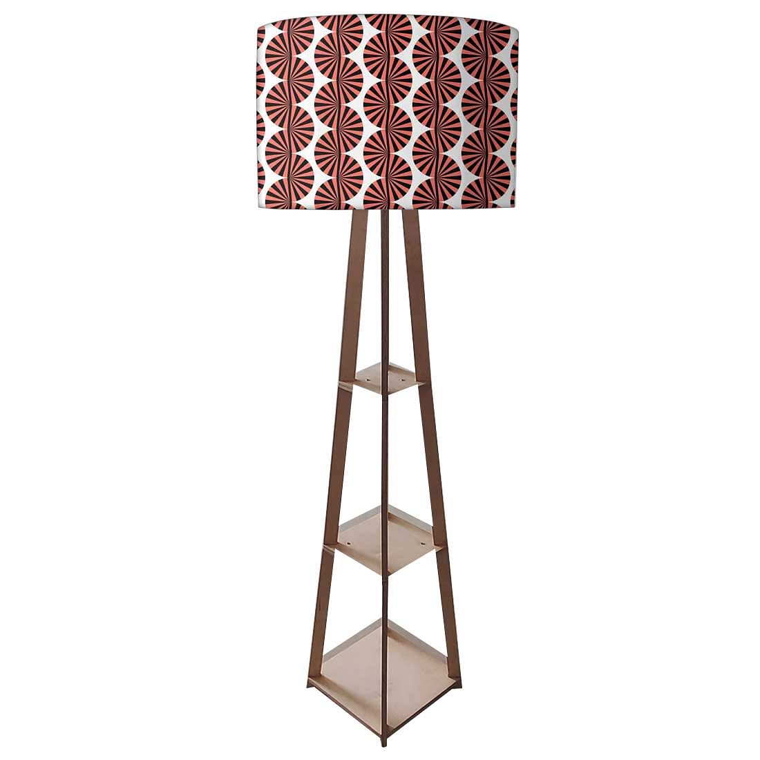 Wooden Corner Lamps with Shelves  -   Brown Retro Art - Image 4