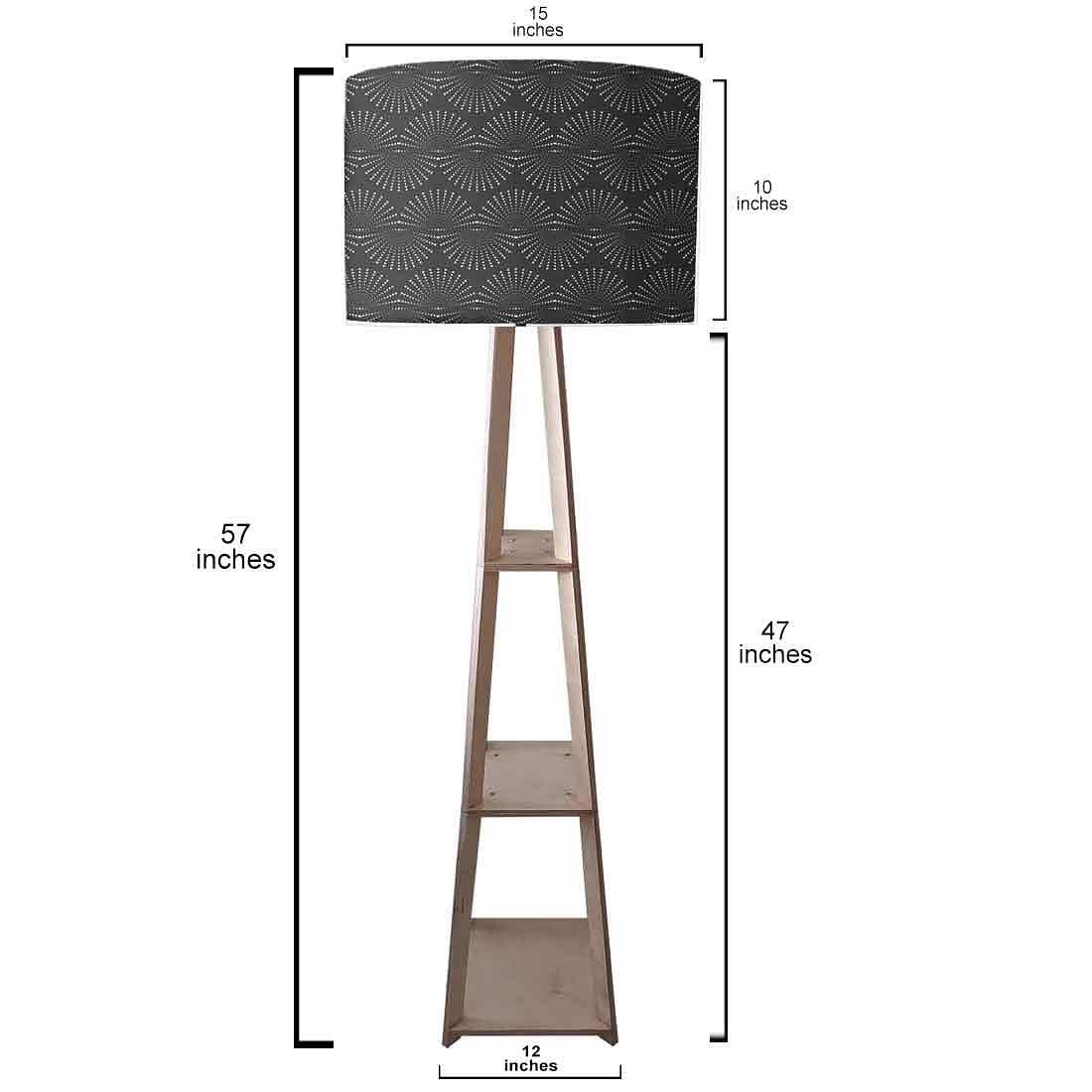 Floor Lamp with Shelves - Black Retro Design - Image 3