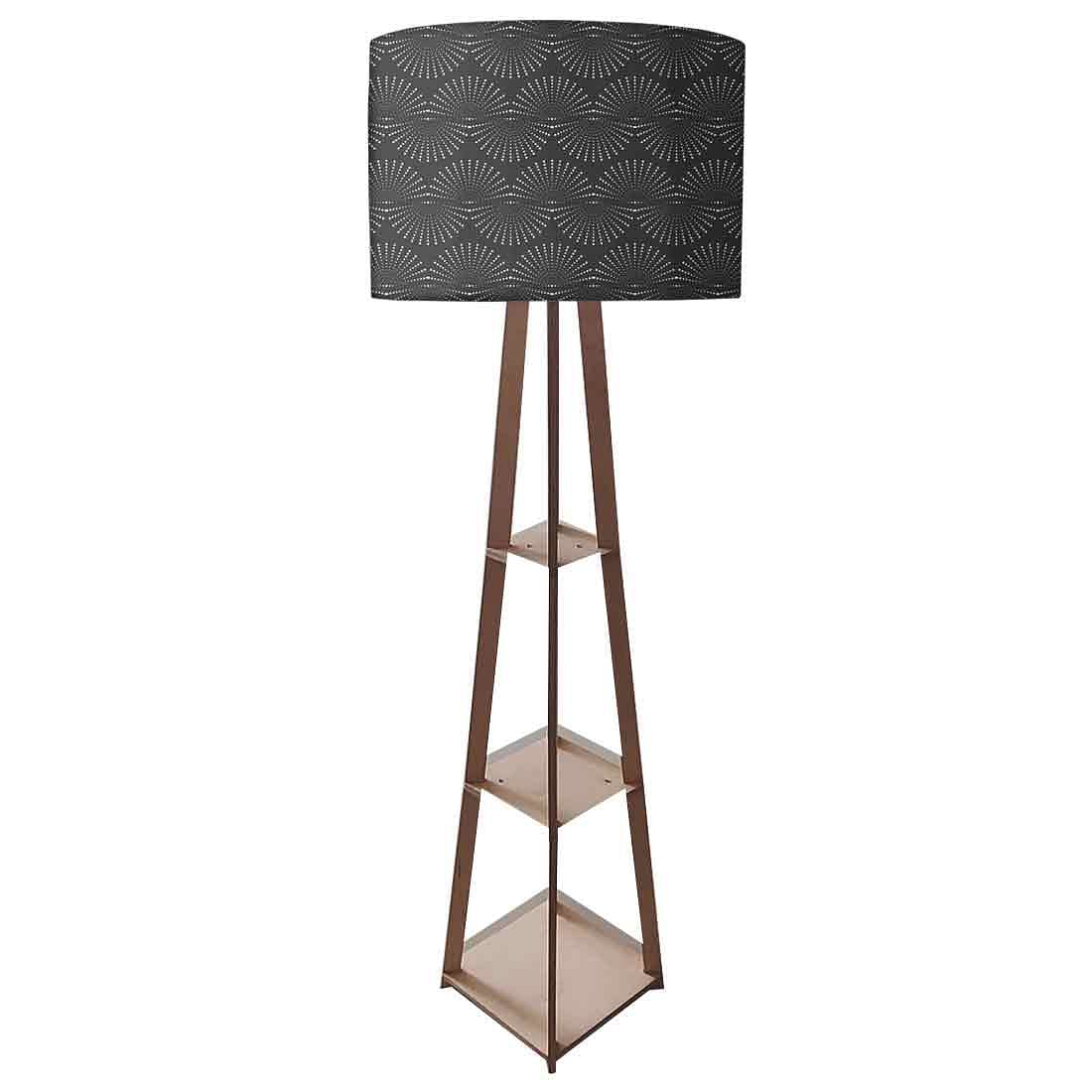 Floor Lamp with Shelves - Black Retro Design - Image 4