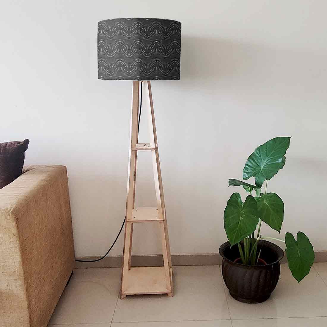 Floor Lamp with Shelves - Black Retro Design - Image 6