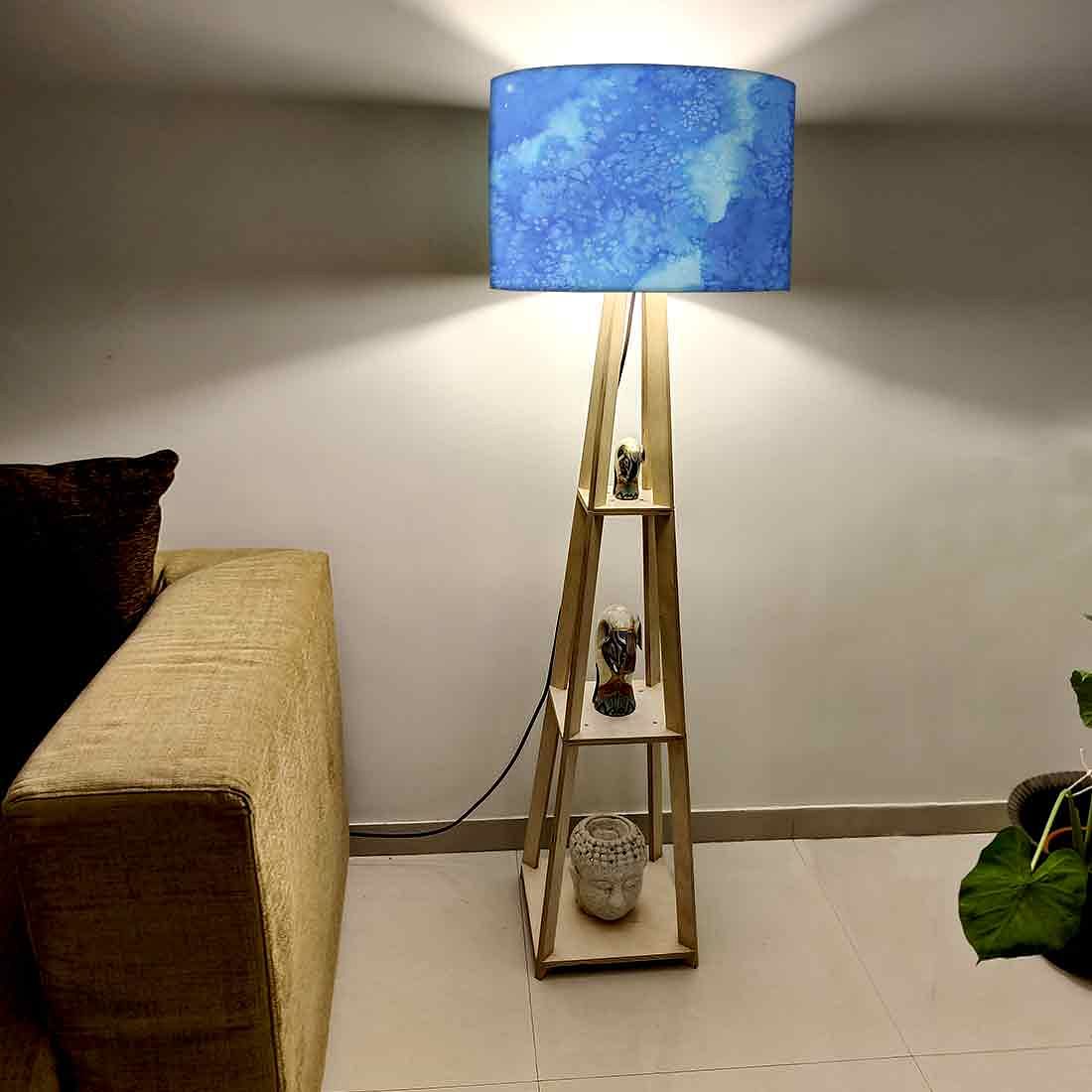 Tripod Table Lamp Wooden for Bedside Light - Blue Space 0151 - Image 2