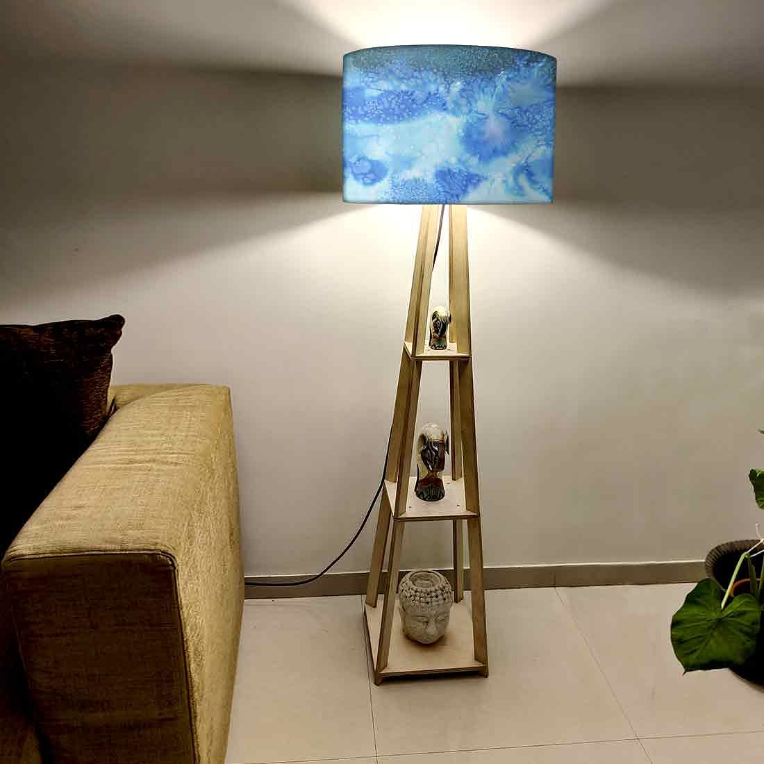 Sky Blue Tripod Floor Lamps for Living Room
