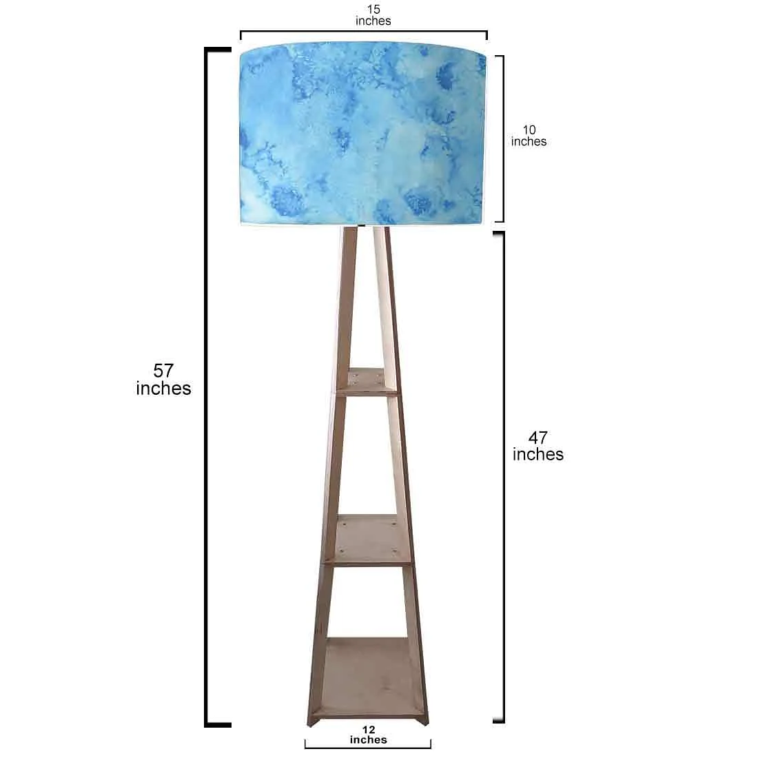 Large Wooden Floor Lamp - Colorful Feathers - Image 3