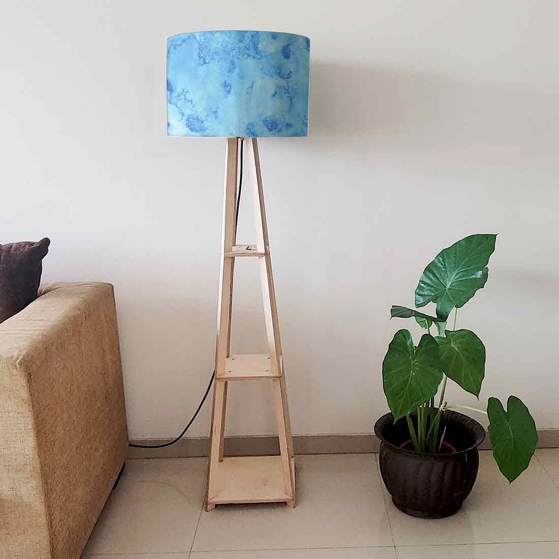 Large Wooden Floor Lamp - Colorful Feathers - Image 6