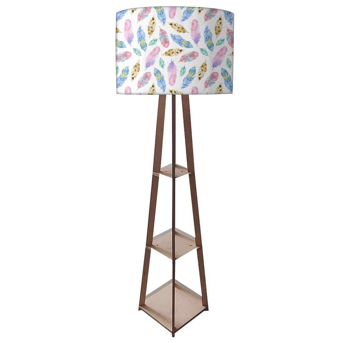 Wooden Shelf Tripod Floor Lamp for Bedroom - Image 5