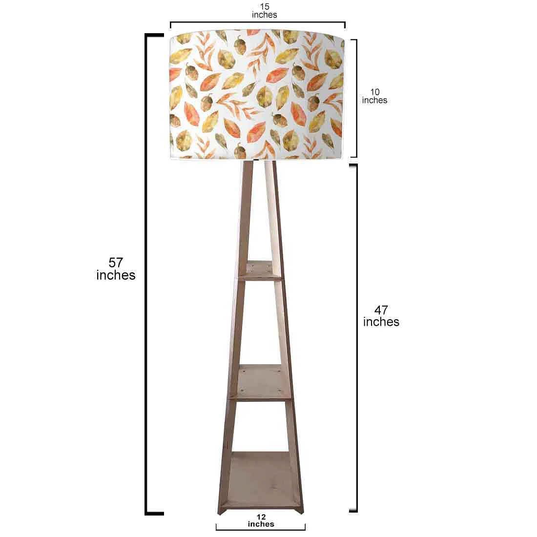 Small Wooden Floor Lamp - Green Leaf - Image 3