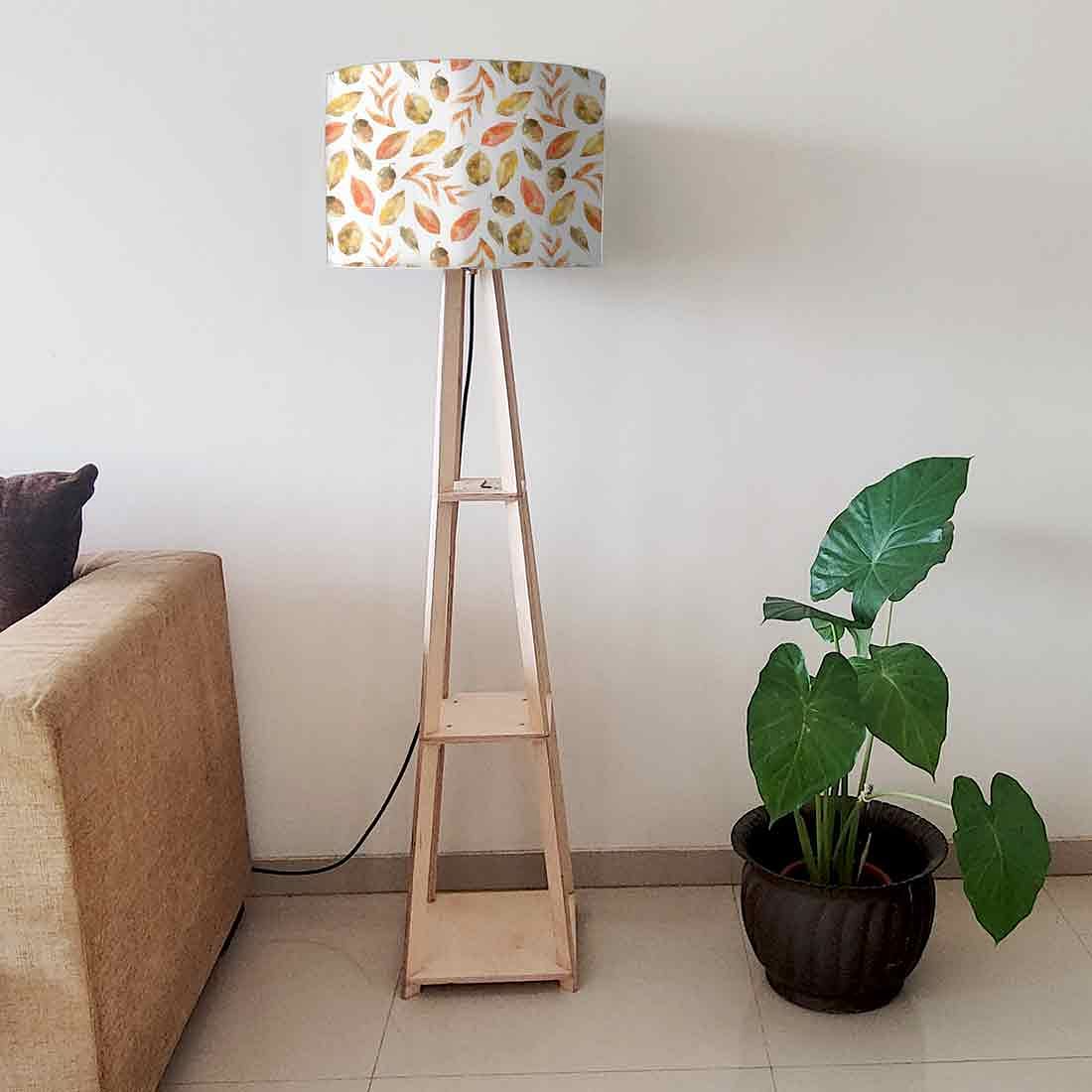 Small Wooden Floor Lamp - Green Leaf - Image 6