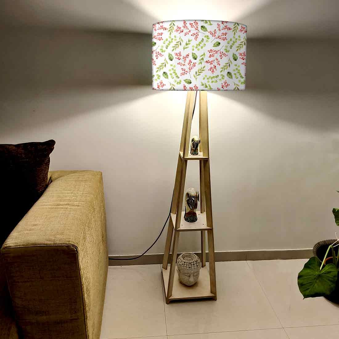 Standing Tripod Lamp  -   Pink Flower - Image 2
