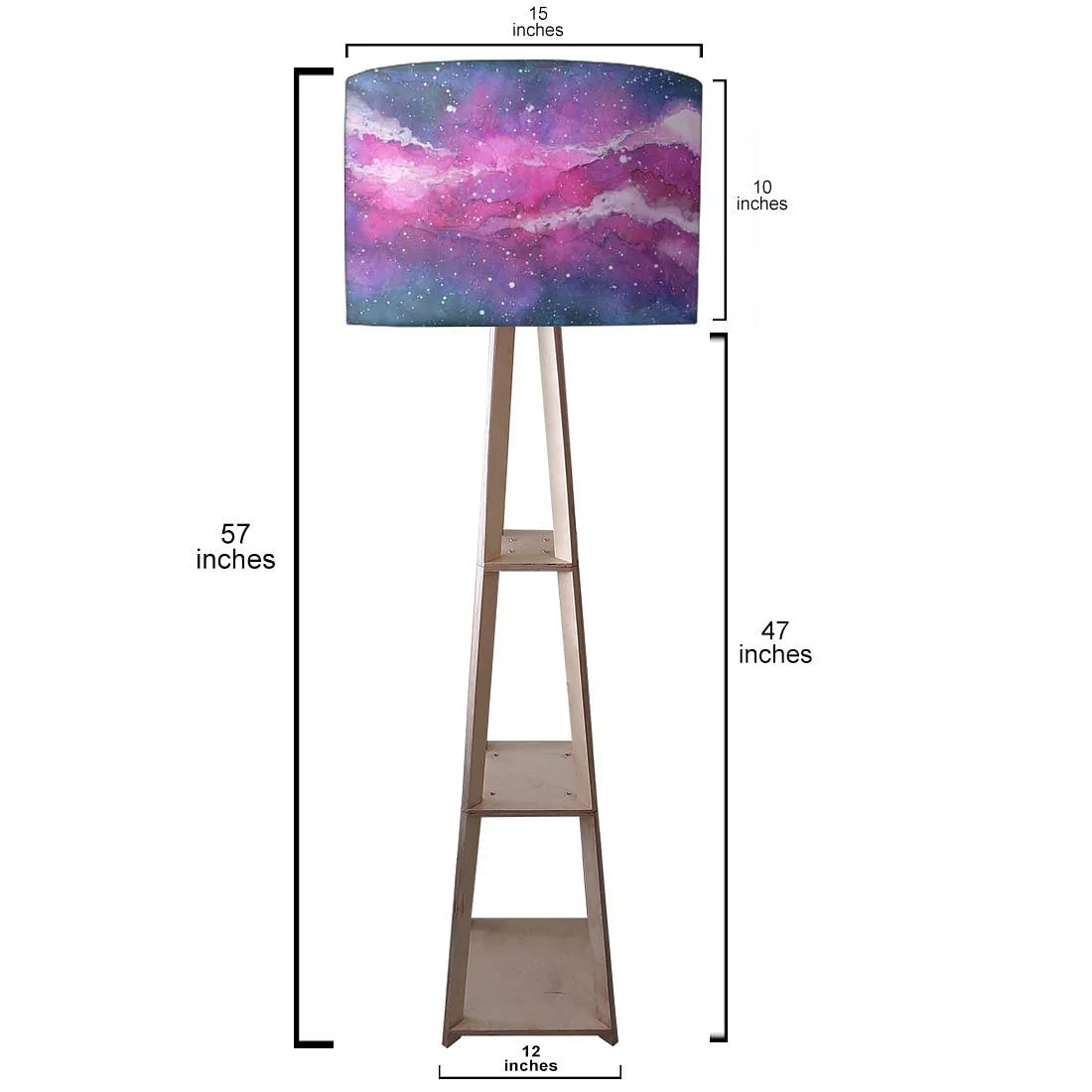 Wooden Shelf Tripod Floor Lamp for Bedroom - Space - Image 3