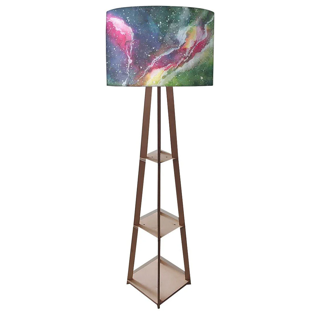 Wooden Tripod Floor Lamp  -   Space Green Watercolor - Image 4