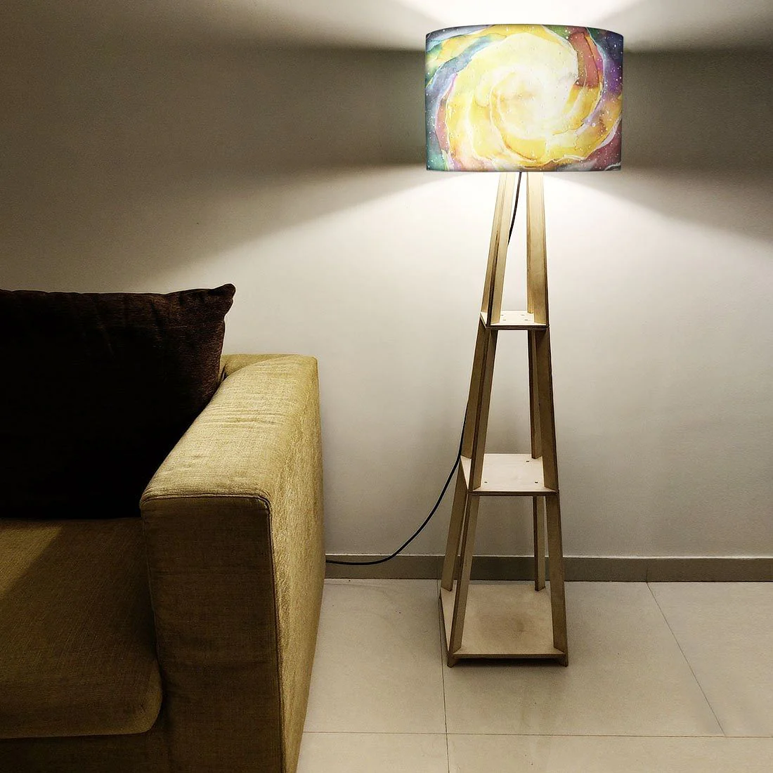 Standing Lamps For Living Room - Space Dark Purple Watercolor - Image 5
