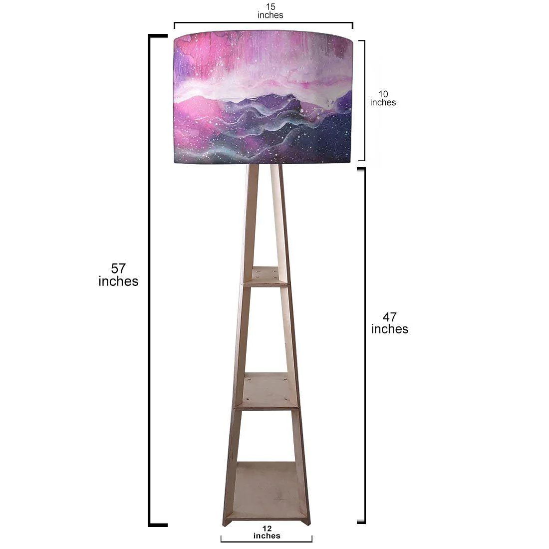 Modern Floor Lamps For Living Room - Pink Multicolor Ink Watercolor - Image 3