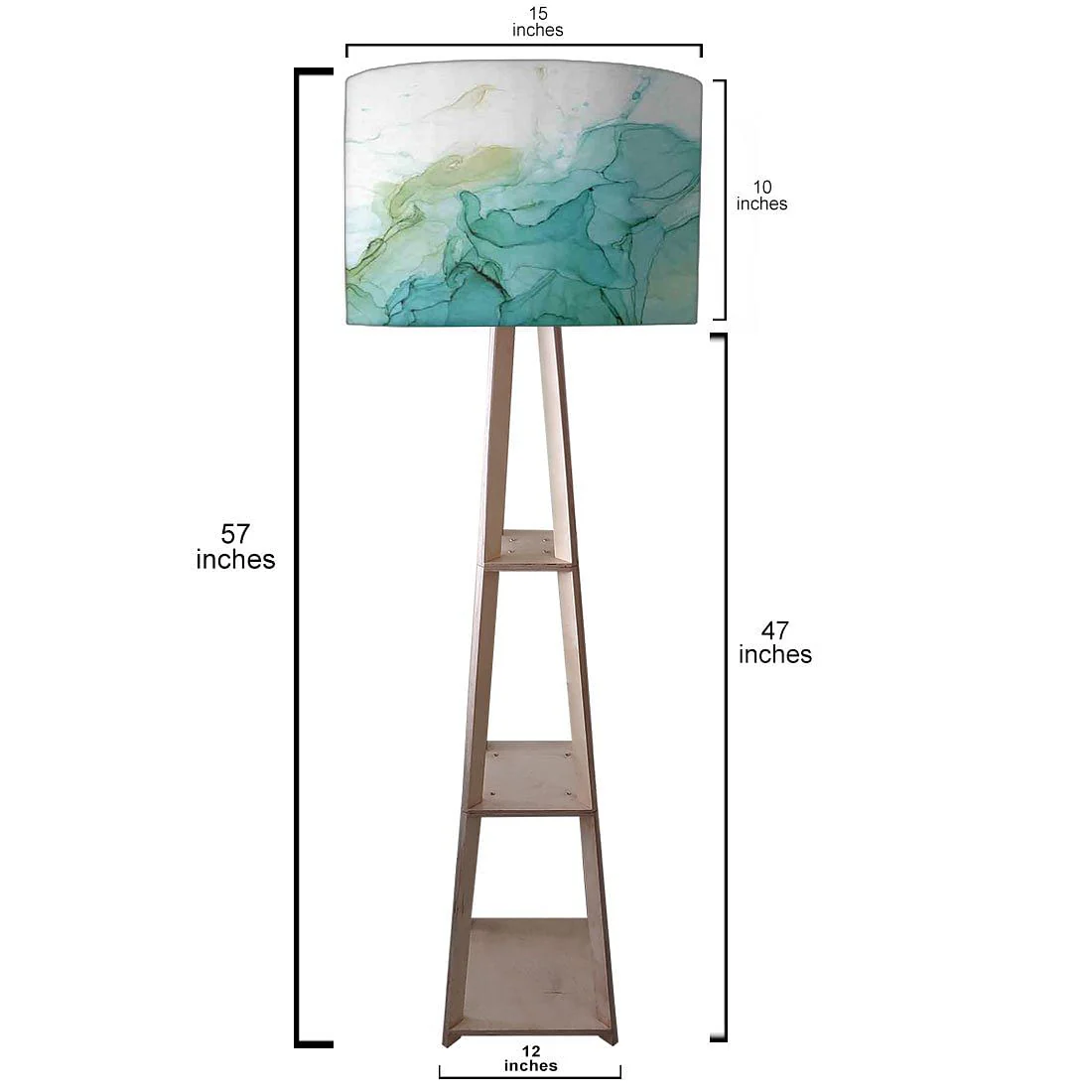 Wooden Floor Lamp  -   Pink Ink Watercolor - Image 3