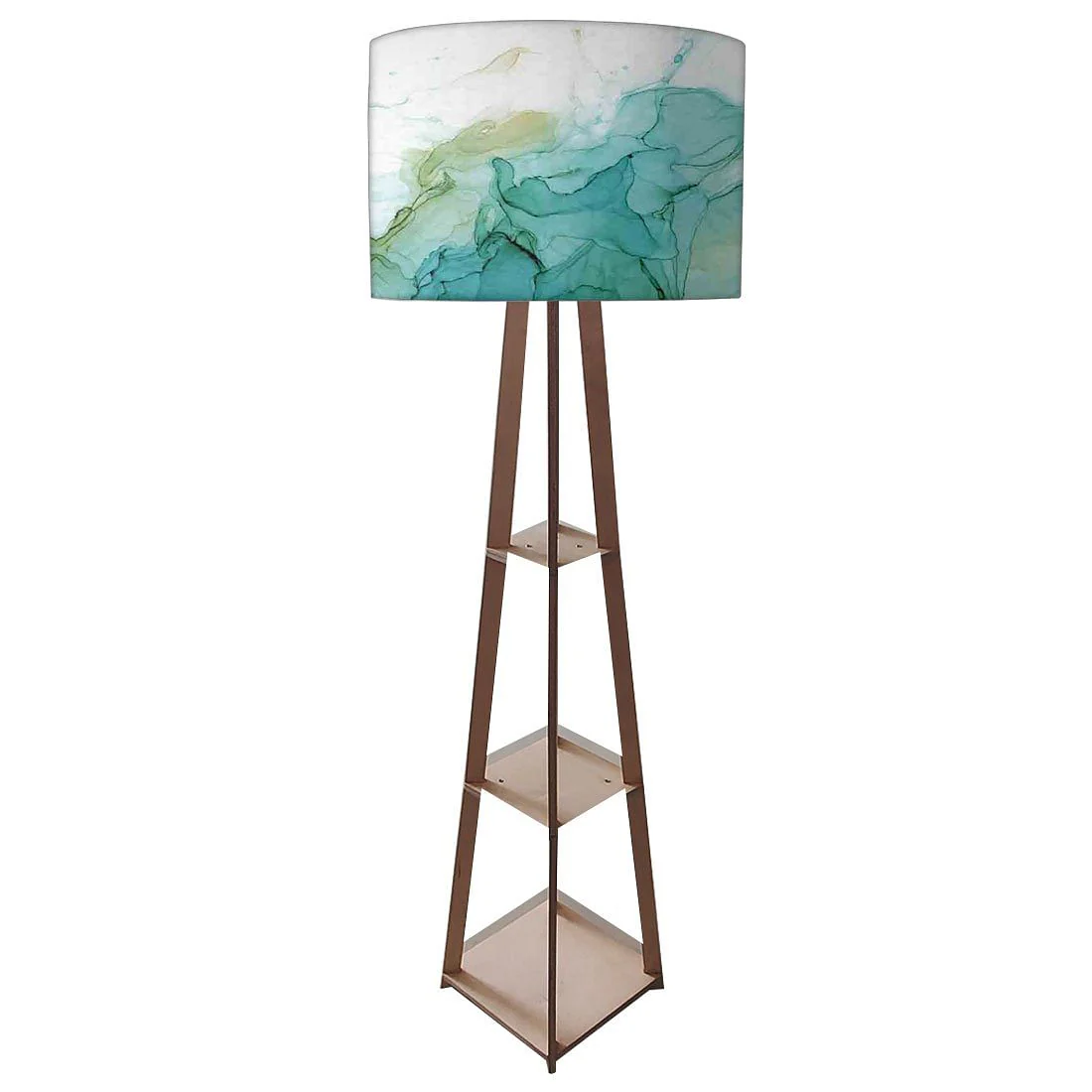 Wooden Floor Lamp  -   Pink Ink Watercolor - Image 4