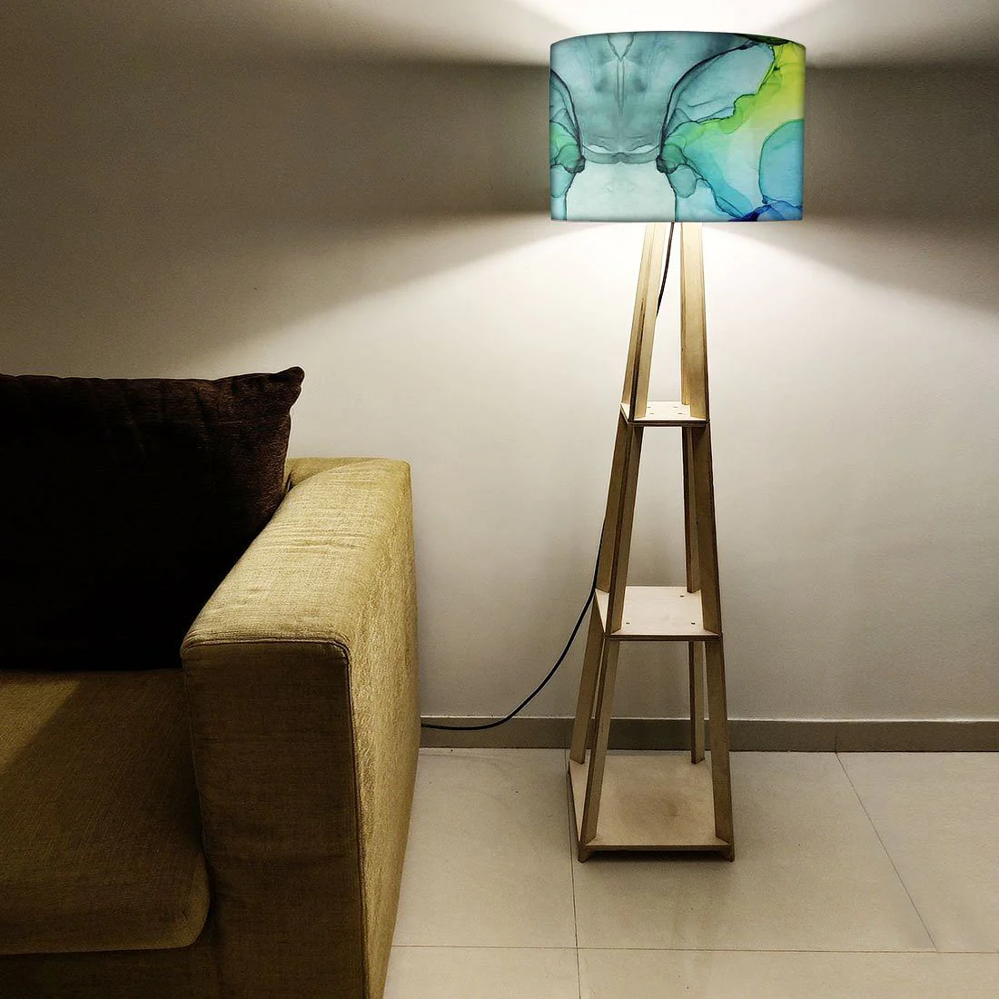 Floor Lamps For Living Room  -   Pink Orange Ink Watercolor - Image 5