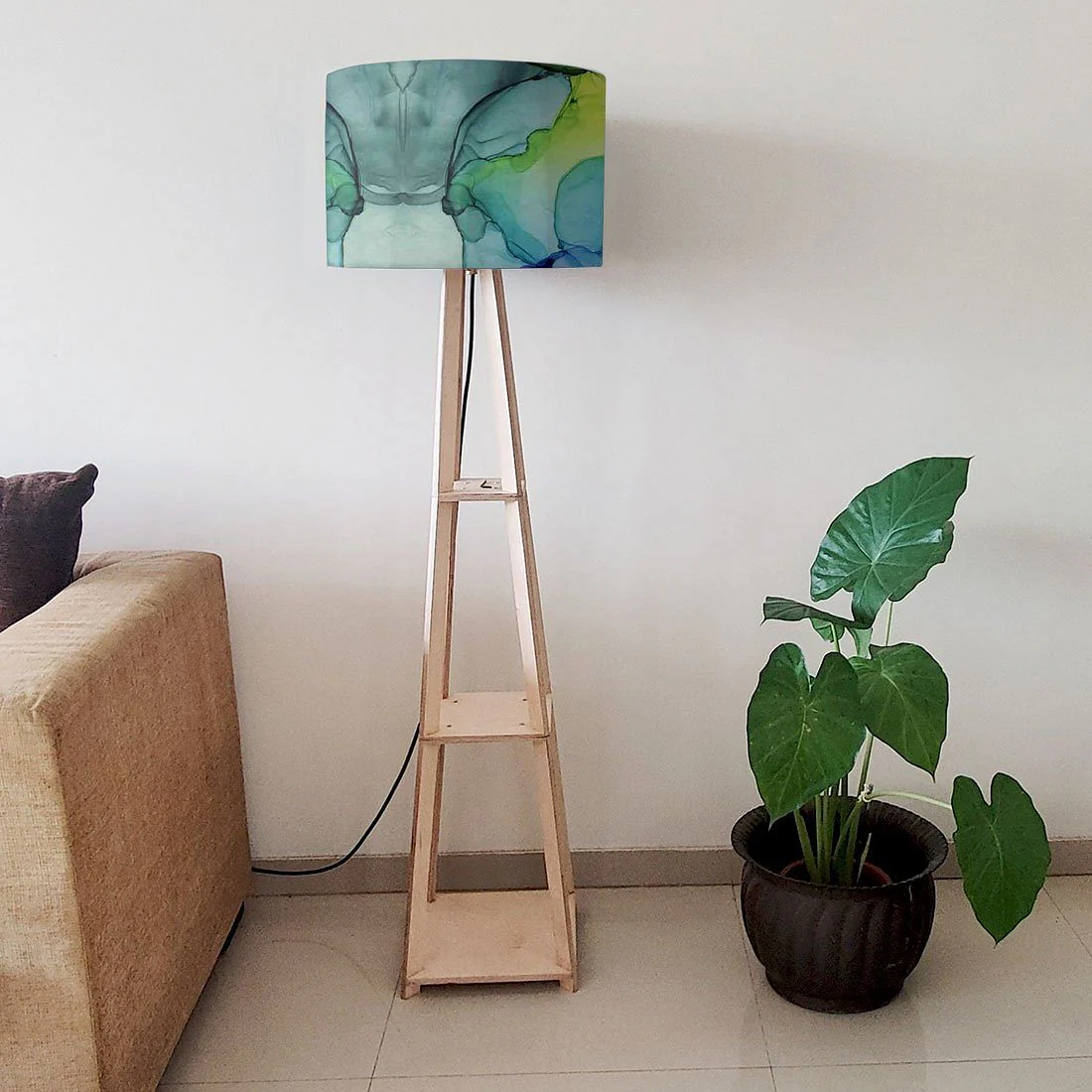 Floor Lamps For Living Room  -   Pink Orange Ink Watercolor - Image 6