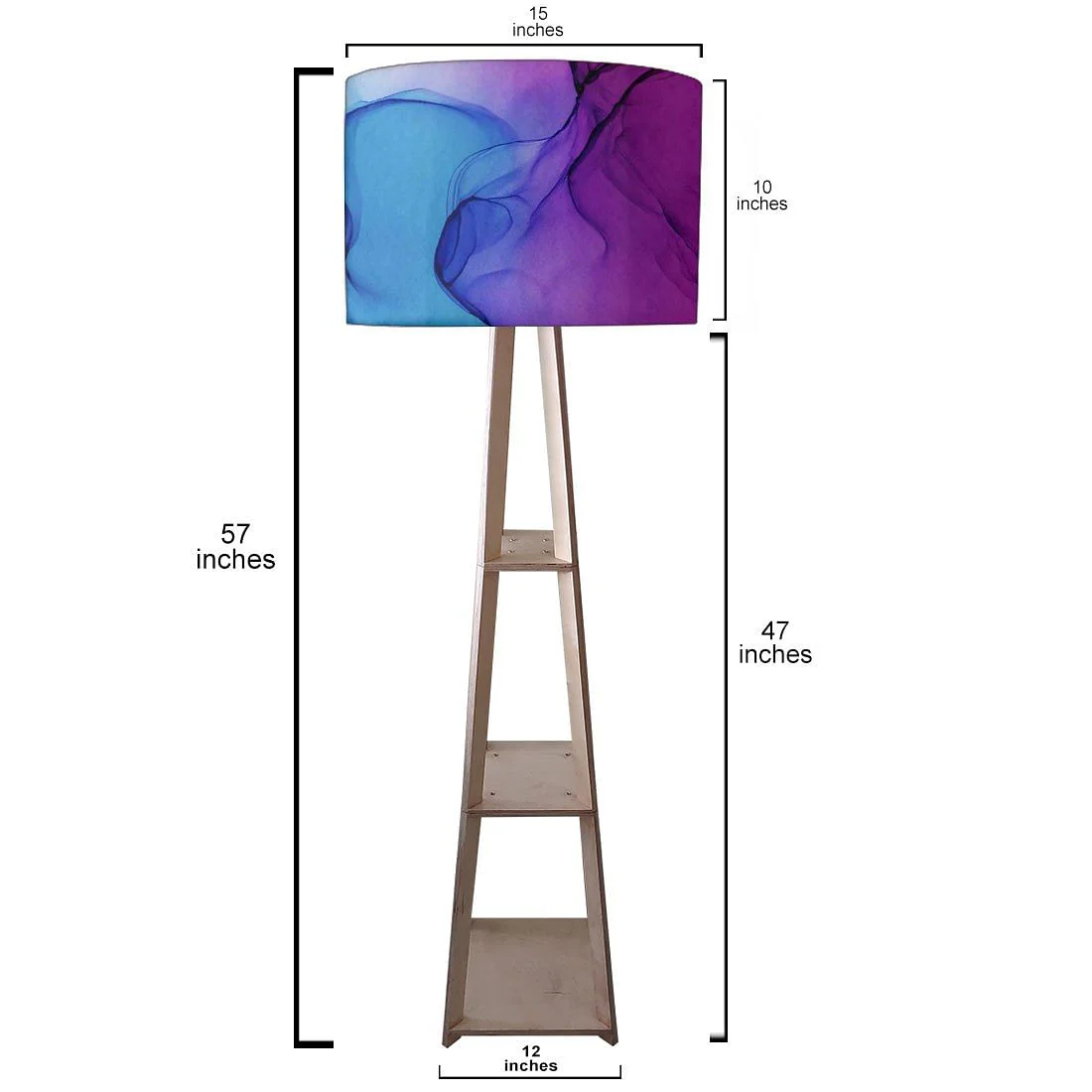 Floor Standing Lamps  -   Blue Ink Watercolor - Image 3