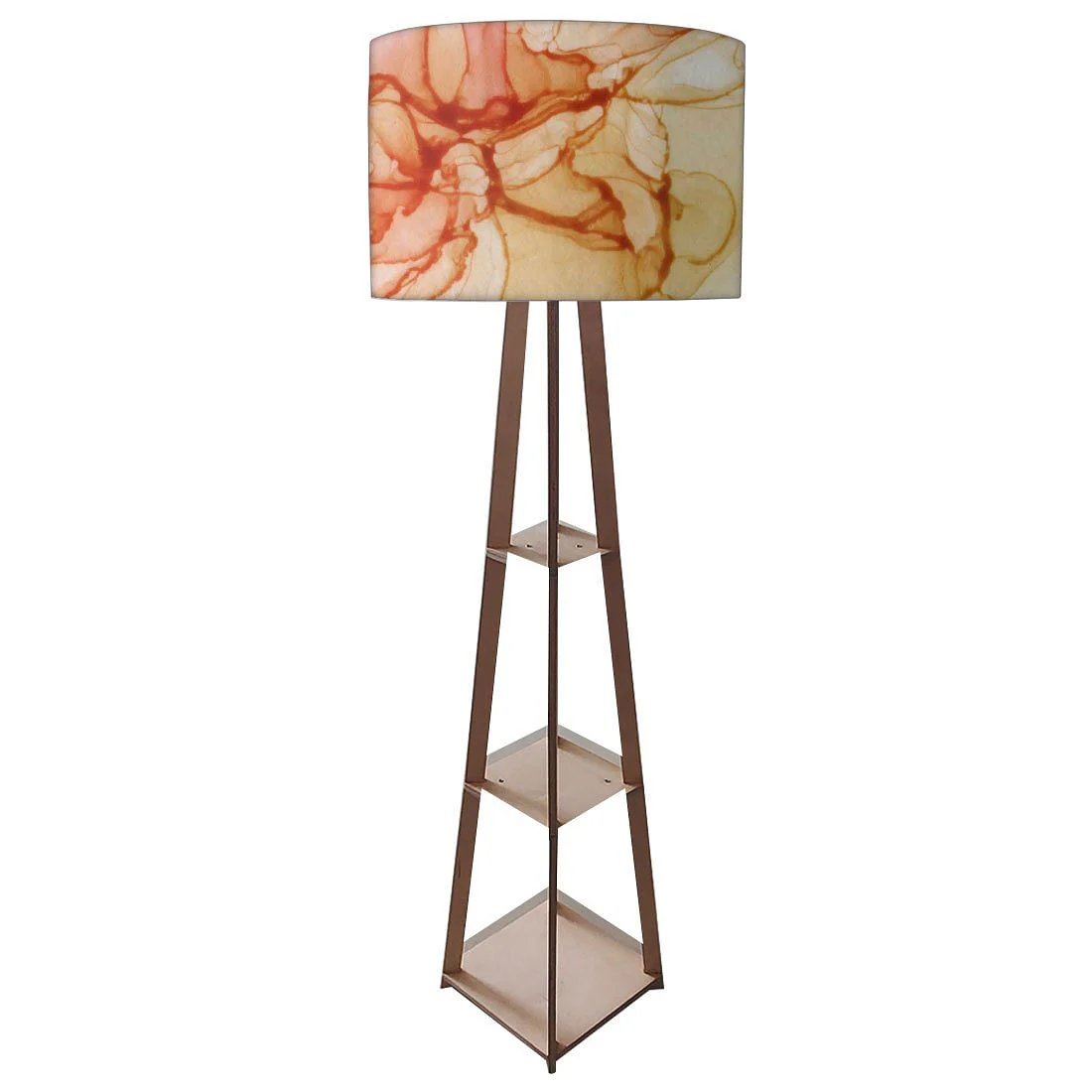 Tall Wooden Standing Lamps - Purple Multicolor Ink Watercolor - Image 4