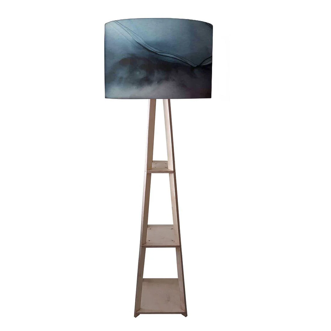 Wooden Floor Lamp - Pink Ink Watercolor