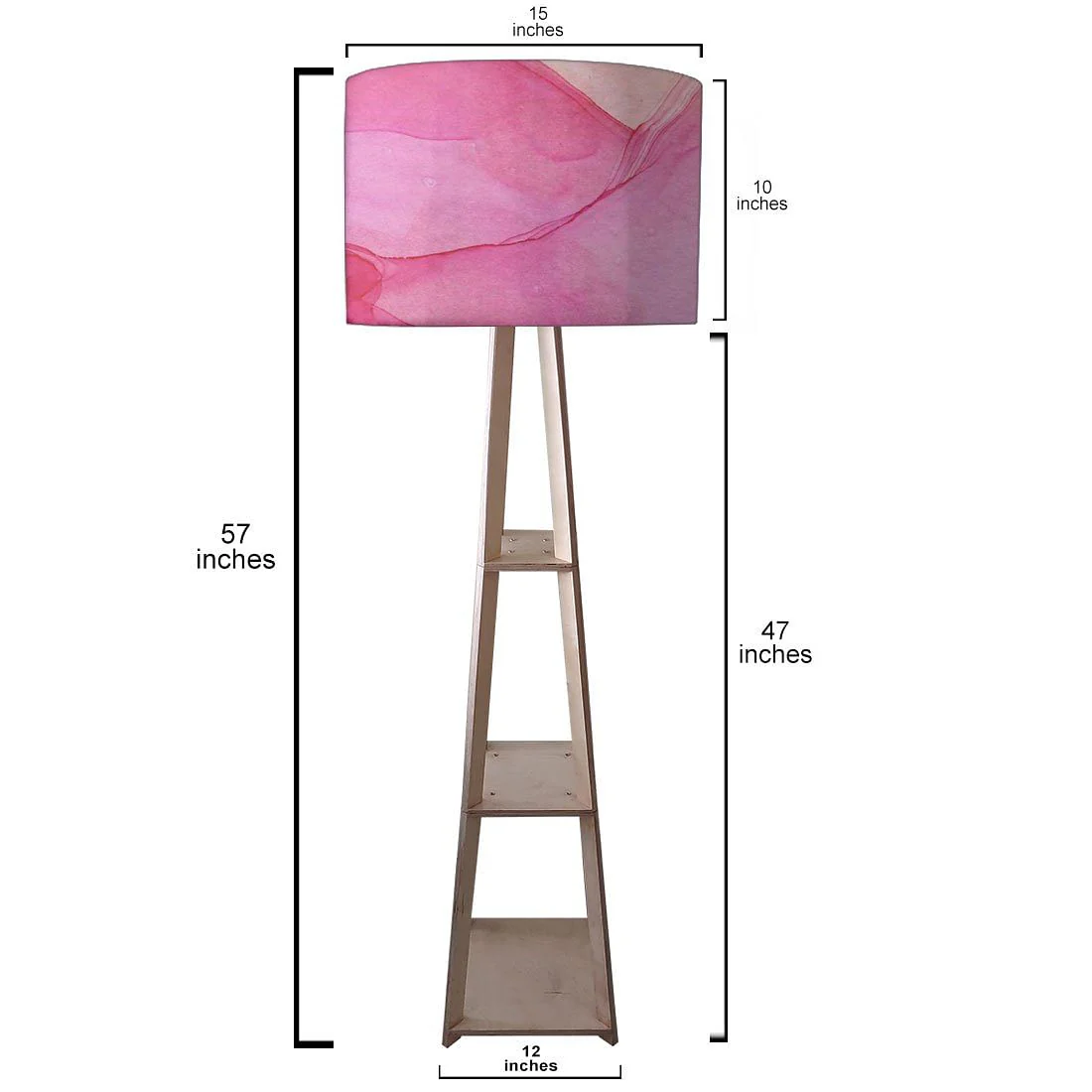 Tripod Floor Lamp - Dark Purple Ink Watercolor - Image 3