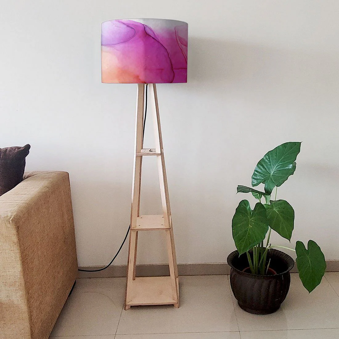 Tripod Wooden Tall Lamps for Bedroom